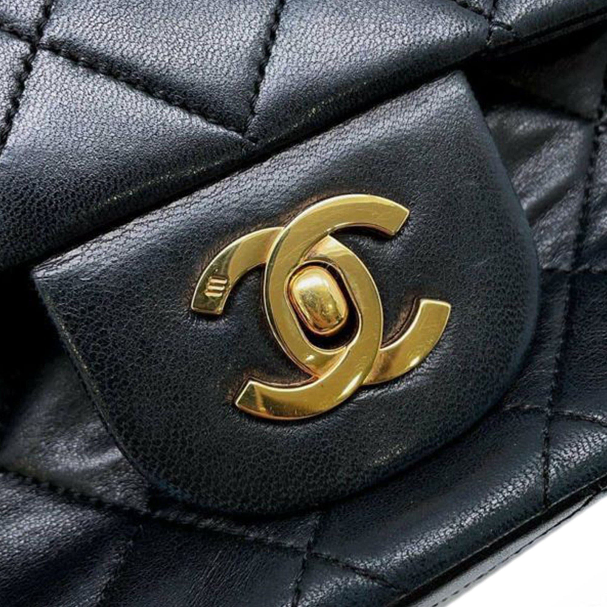 Chanel Chanel Medium Classic Lambskin Double Flap Black Size ONE SIZE - 10 Thumbnail