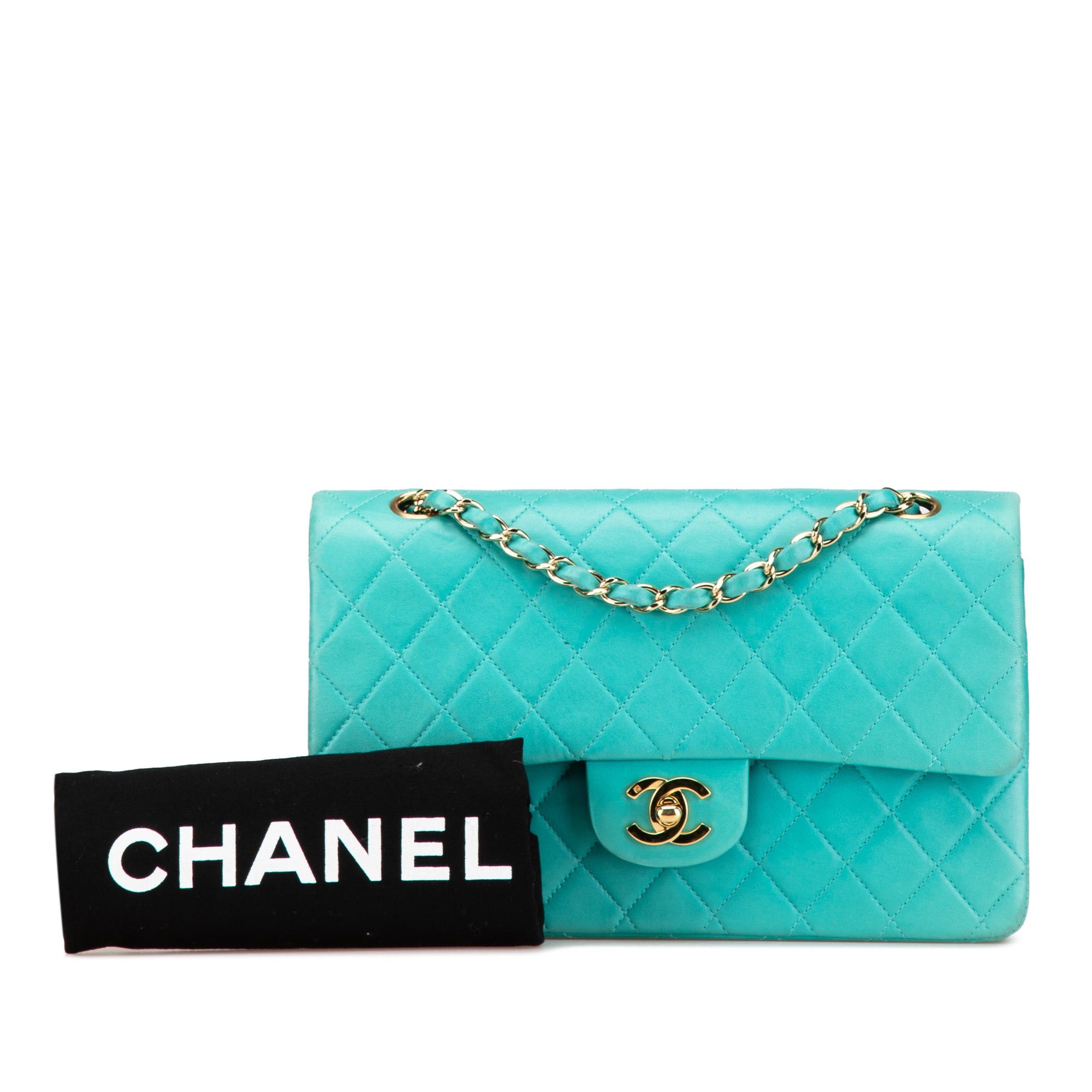 Chanel Chanel Medium Classic Lambskin Double Flap Blue Size ONE SIZE - 9 Thumbnail