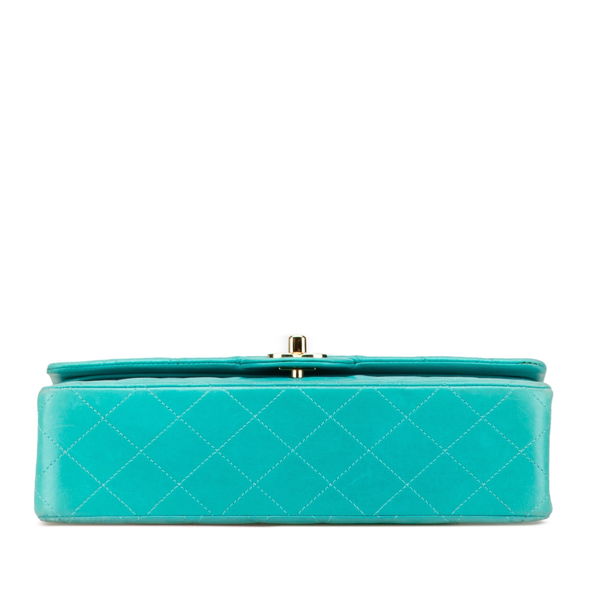 Chanel Chanel Medium Classic Lambskin Double Flap Blue Size ONE SIZE - 3 Thumbnail