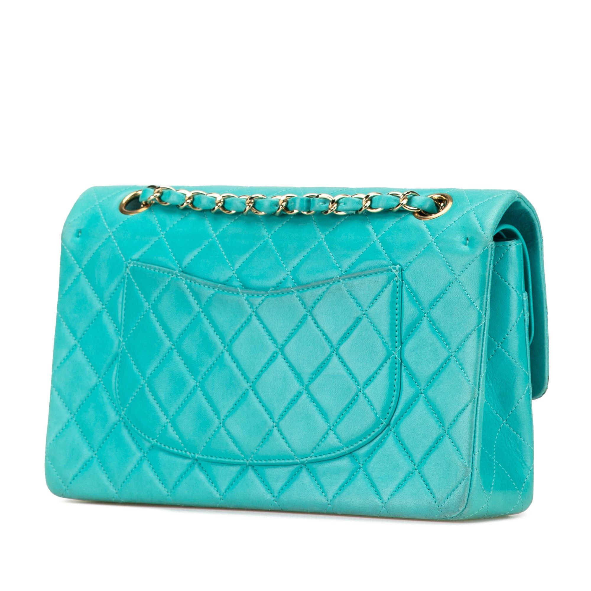 Chanel Chanel Medium Classic Lambskin Double Flap Blue Size ONE SIZE - 2 Thumbnail