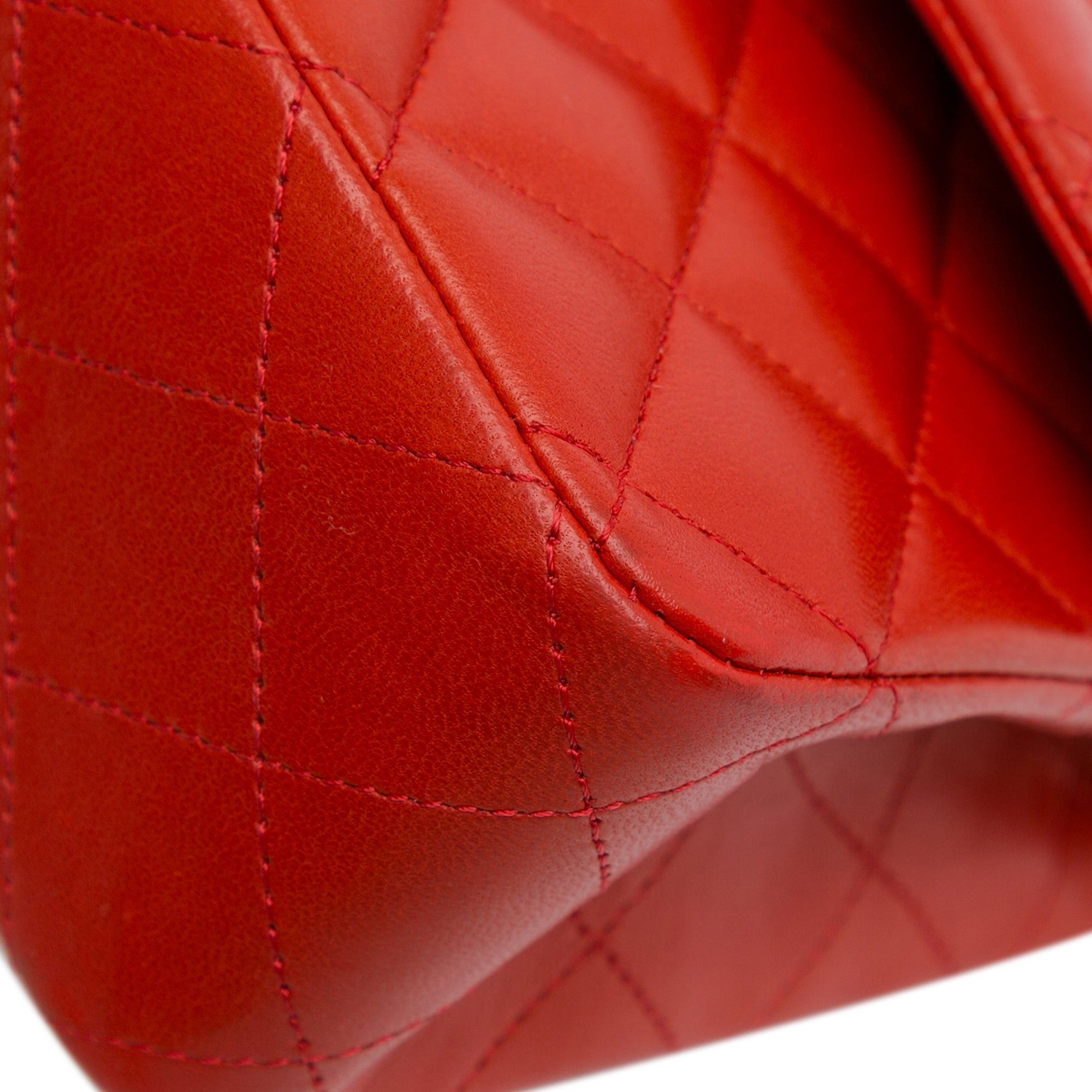 Chanel Chanel Medium Classic Lambskin Double Flap Red Size ONE SIZE - 11 Thumbnail