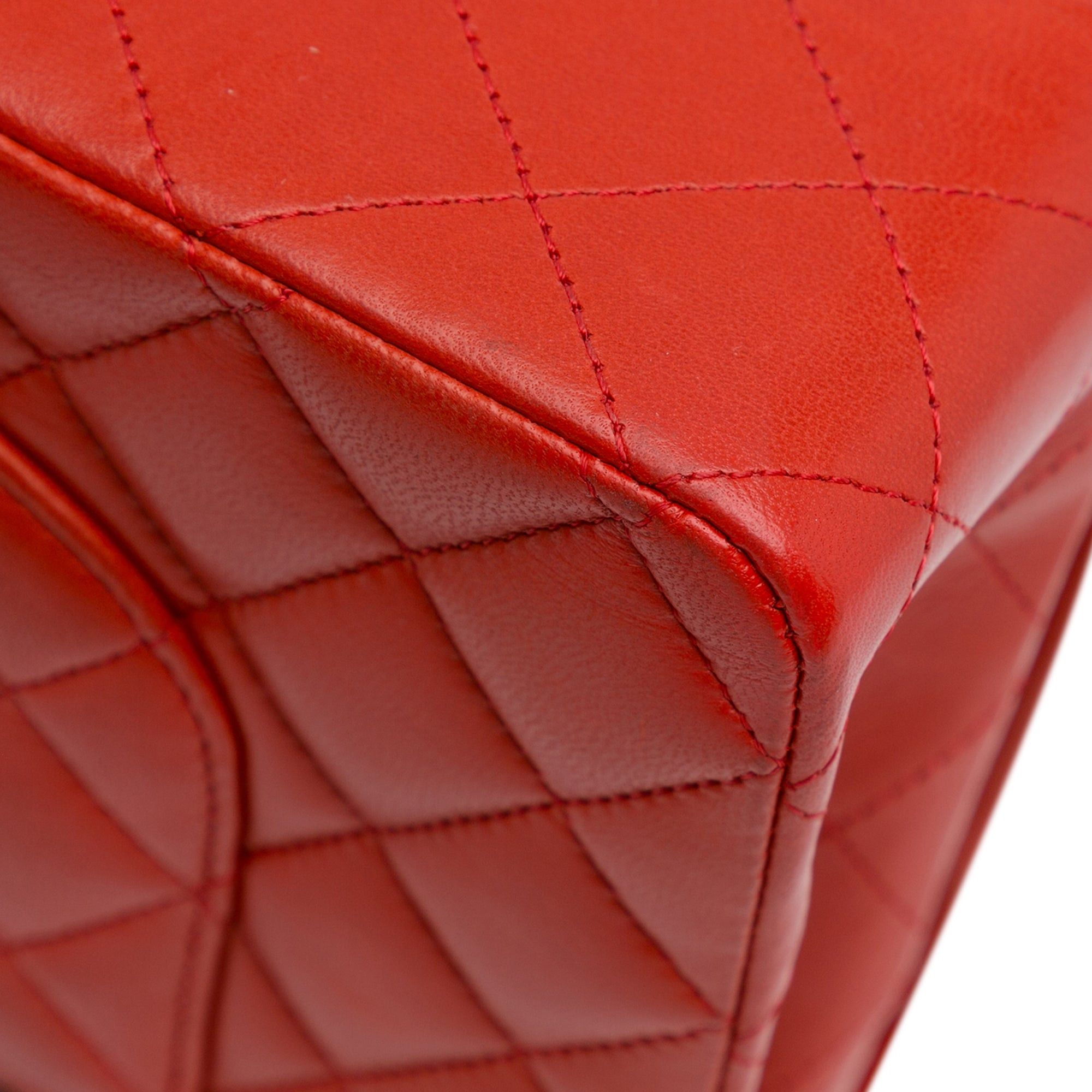 Chanel Chanel Medium Classic Lambskin Double Flap Red Size ONE SIZE - 12 Thumbnail