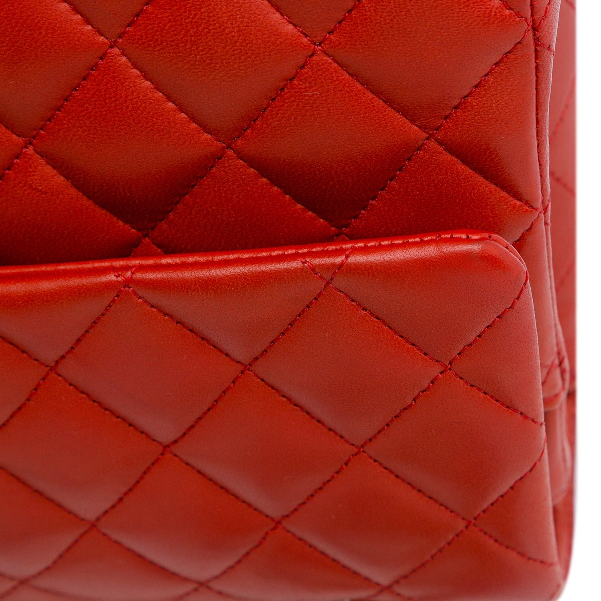 Chanel Chanel Medium Classic Lambskin Double Flap Red Size ONE SIZE - 9 Thumbnail