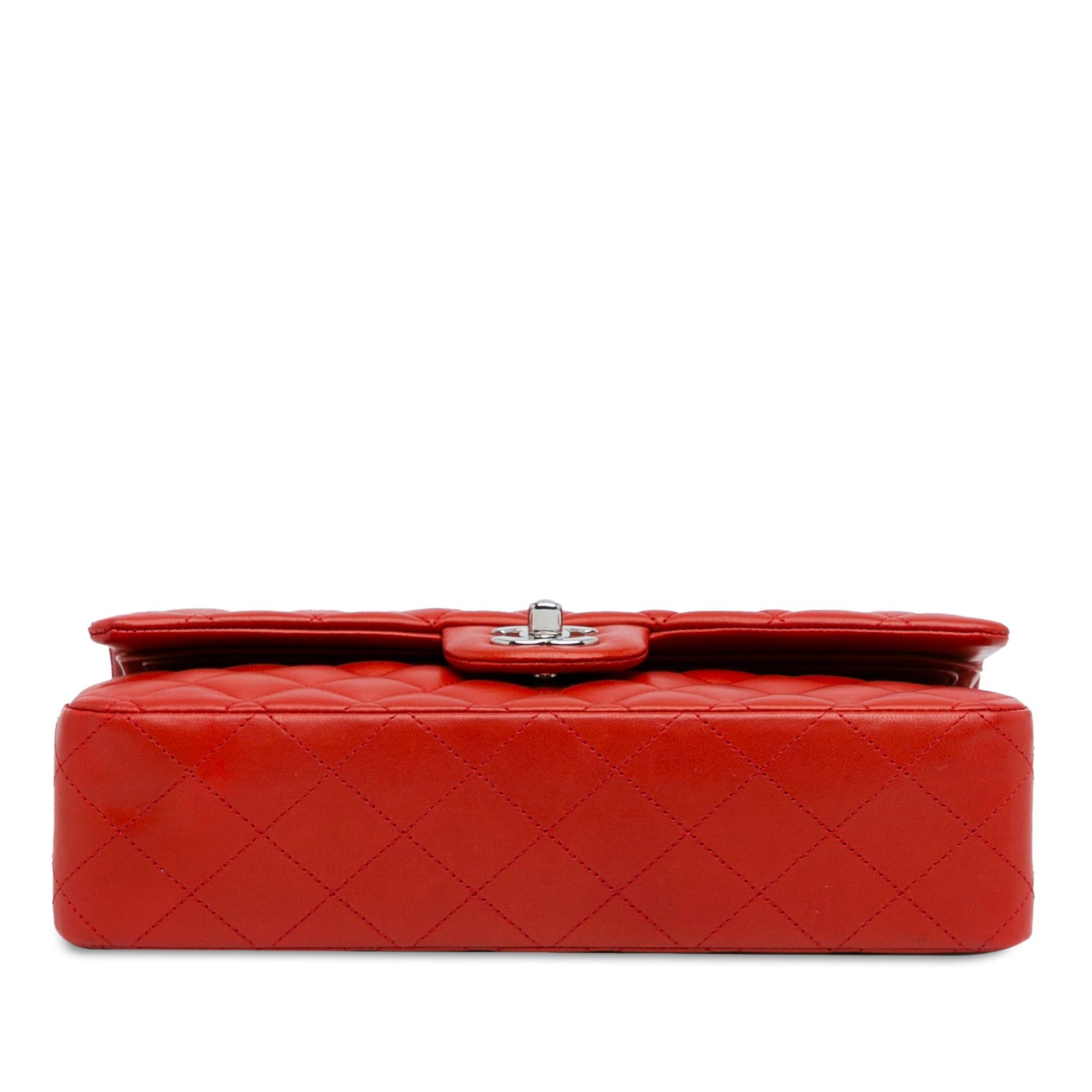 Chanel Chanel Medium Classic Lambskin Double Flap Red Size ONE SIZE - 4 Thumbnail