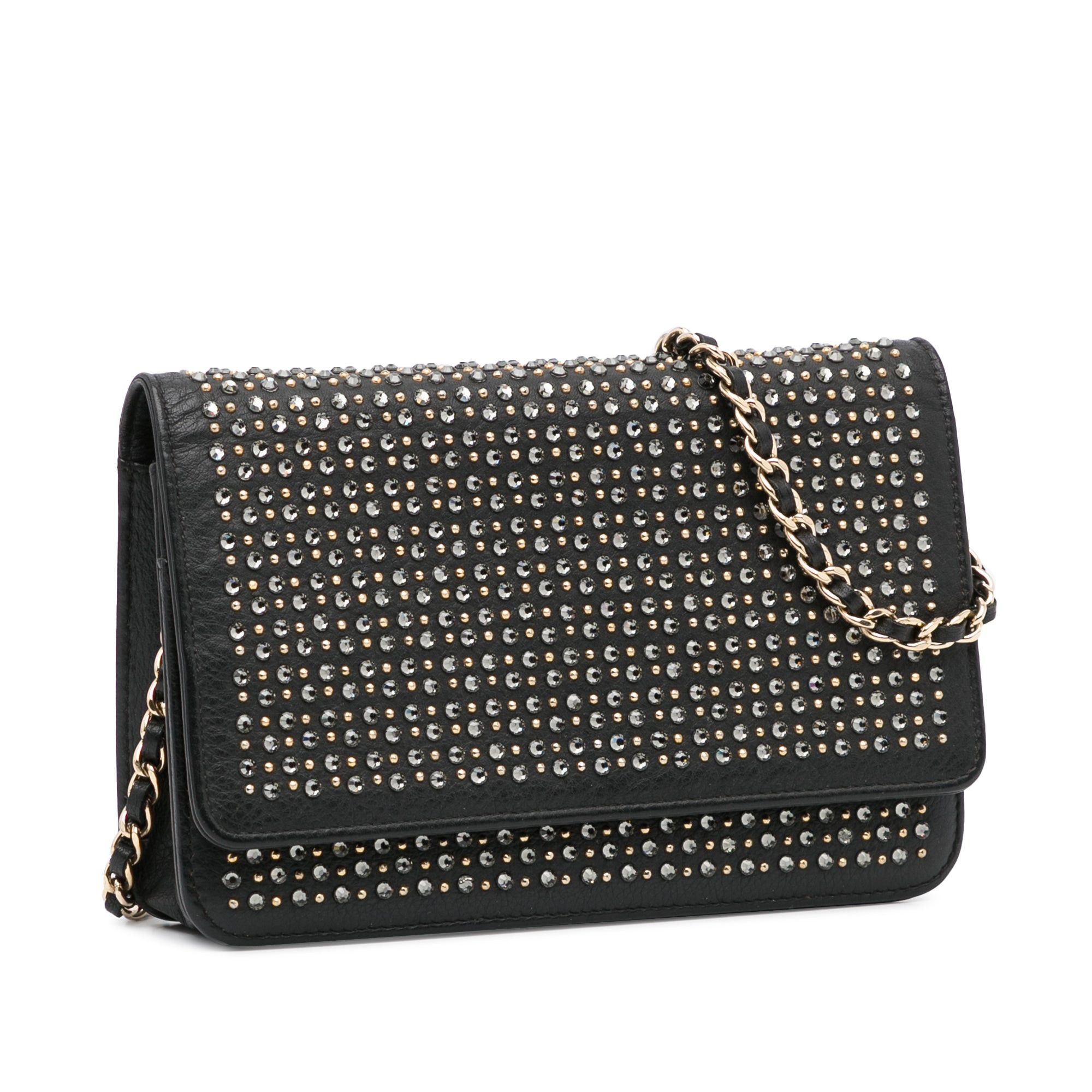 Chanel Chanel Studded Leather Wallet on Chain Black Size ONE SIZE - 2 Thumbnail