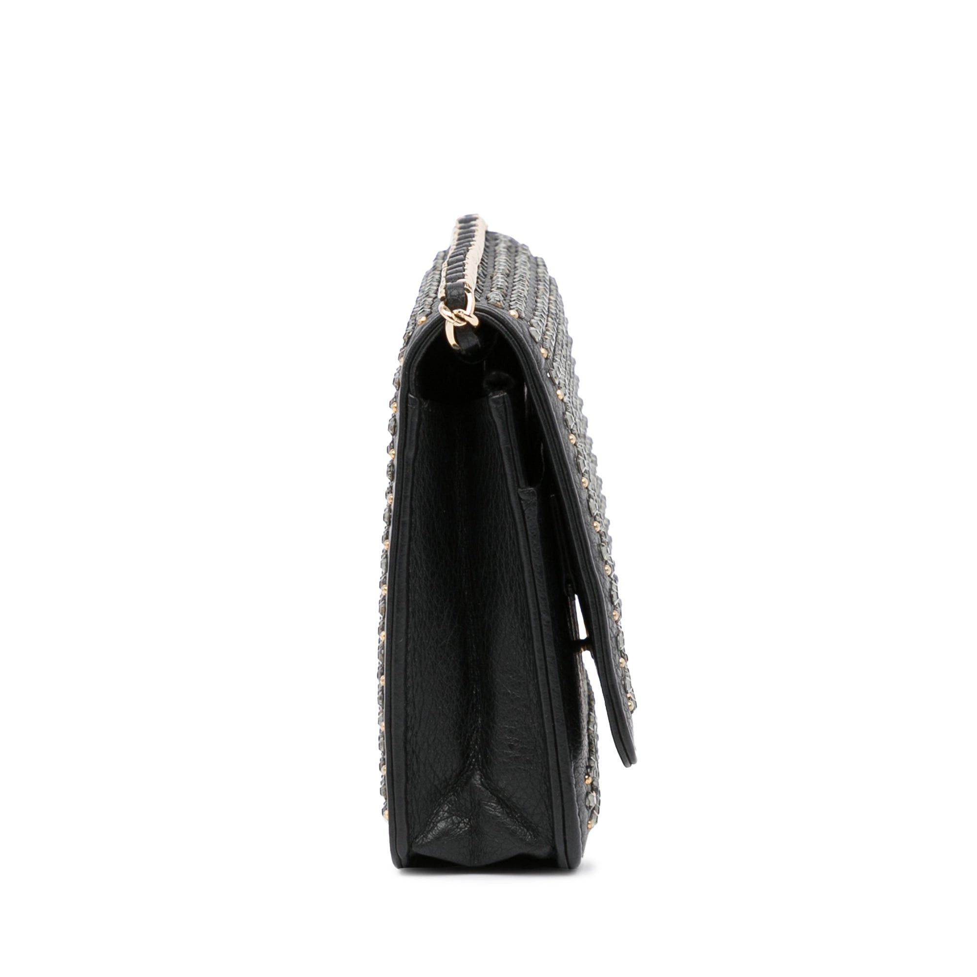 Chanel Chanel Studded Leather Wallet on Chain Black Size ONE SIZE - 3 Thumbnail