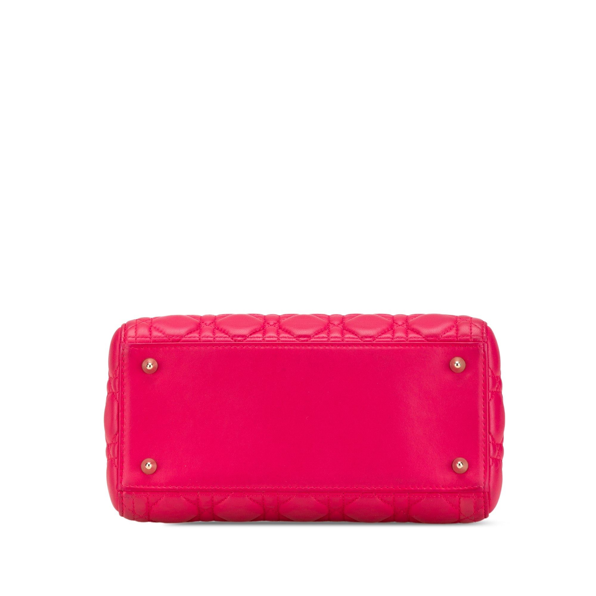 Dior Dior Medium Lambskin Cannage Lady Dior Pink Size ONE SIZE - 3 Thumbnail