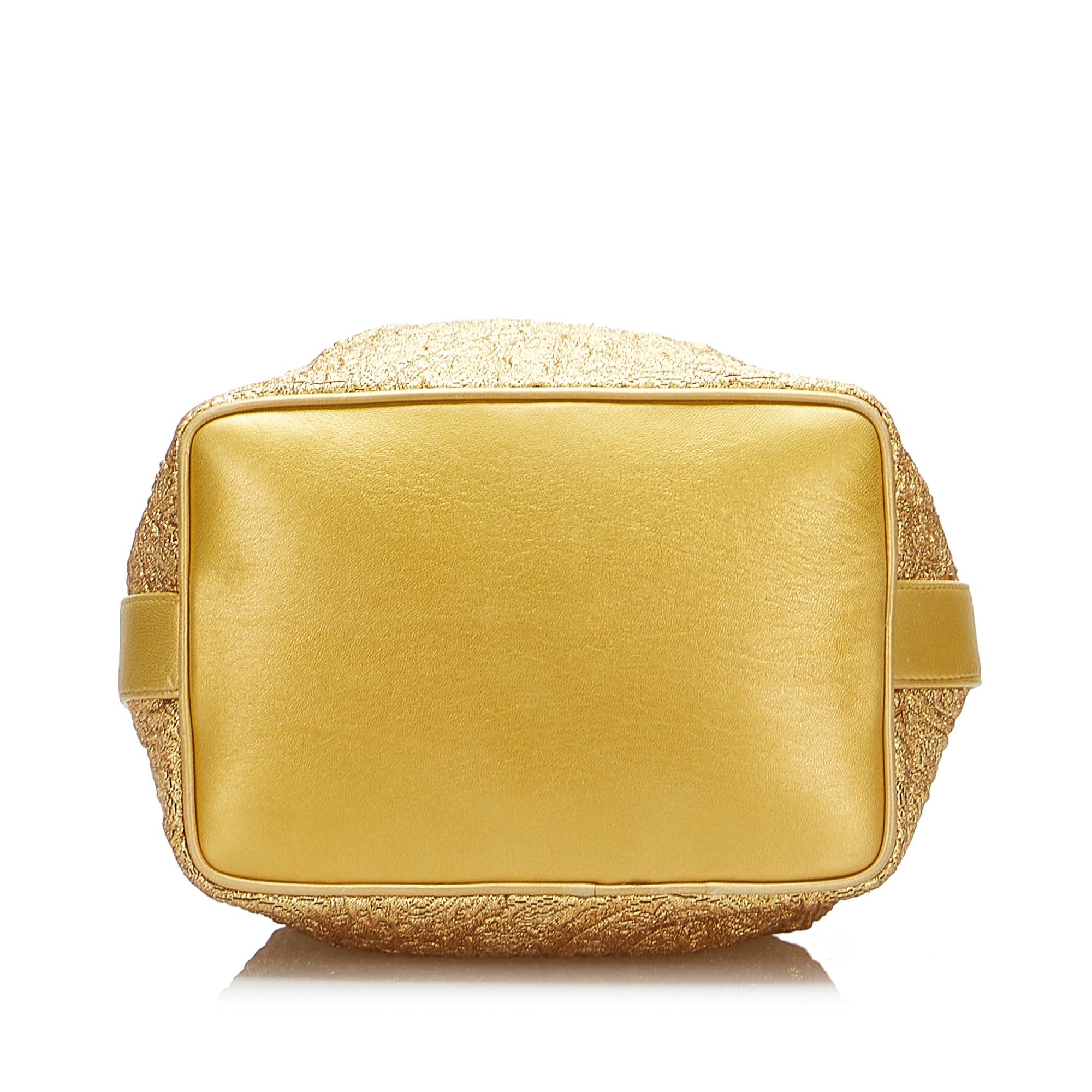 Chanel Chanel Brocade Bucket Bag Gold Size ONE SIZE - 4 Thumbnail
