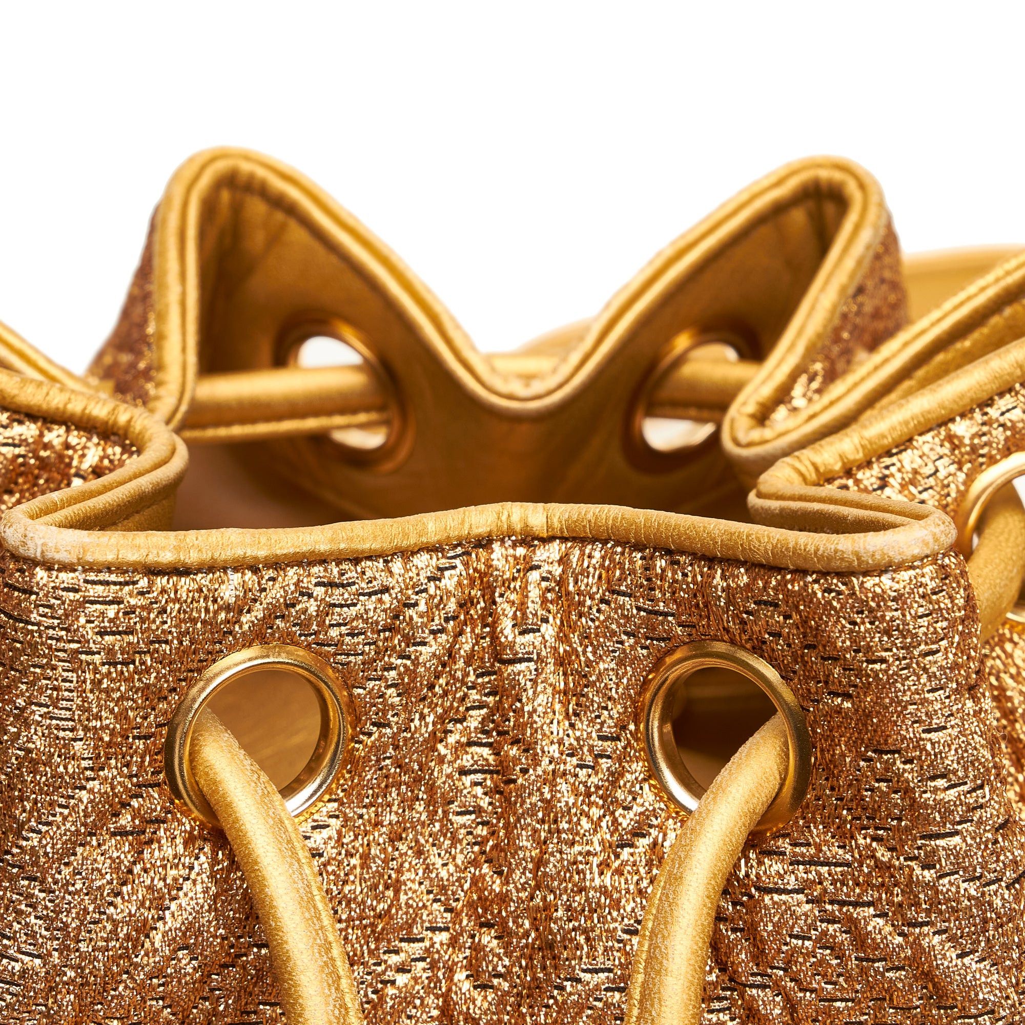 Chanel Chanel Brocade Bucket Bag Gold Size ONE SIZE - 10 Thumbnail