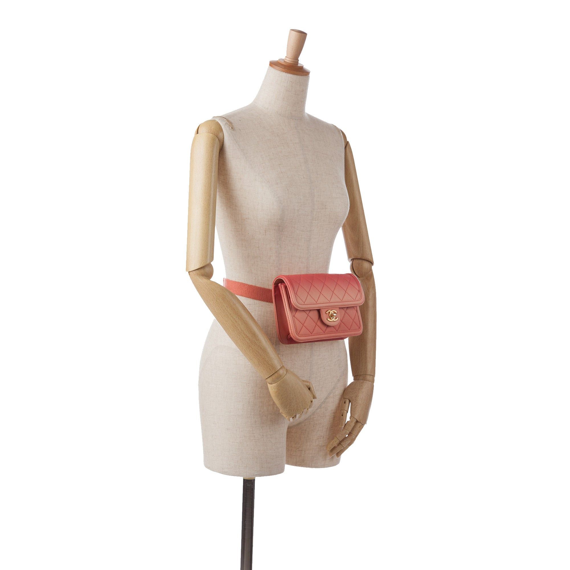 Chanel Chanel Caviar Sunset On The Sea Flap Belt Bag Pink Size ONE SIZE - 10 Thumbnail