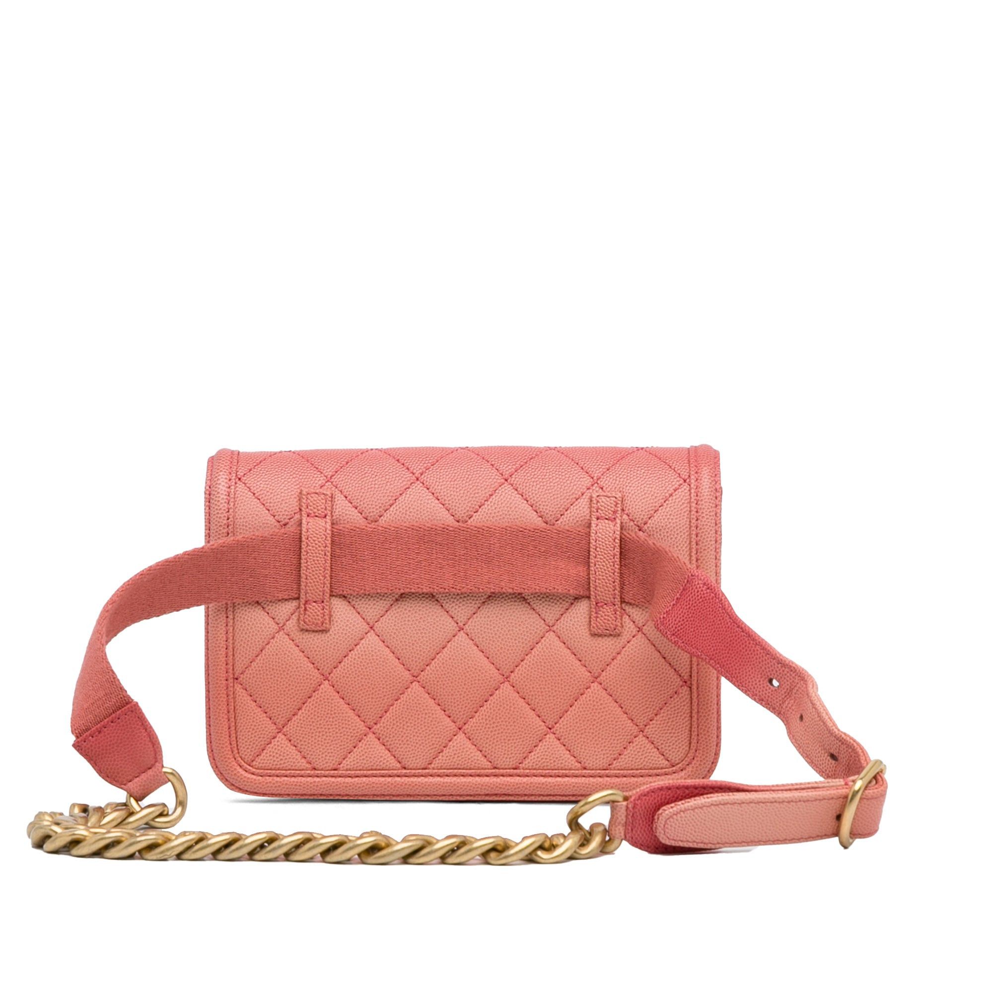 Chanel Chanel Caviar Sunset On The Sea Flap Belt Bag Pink Size ONE SIZE - 4 Thumbnail