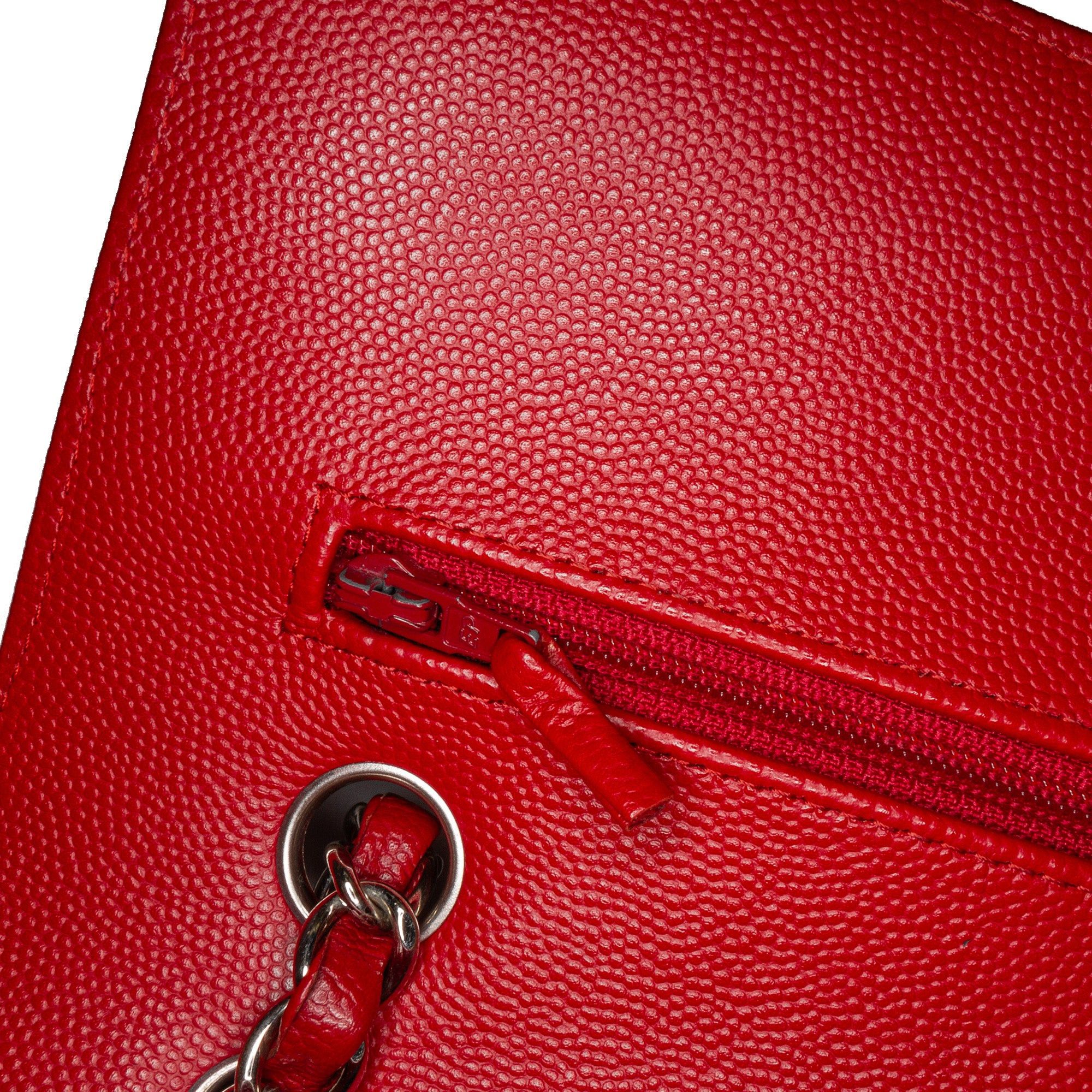 Chanel Chanel Medium Classic Chevron Caviar Double Flap Red Size ONE SIZE - 7 Thumbnail
