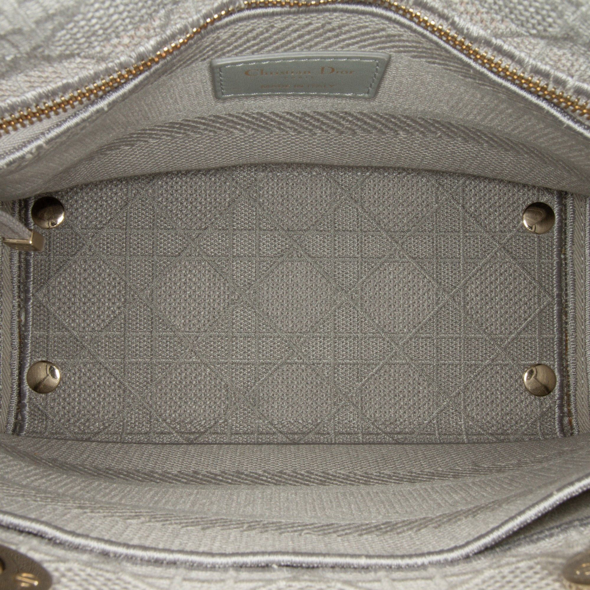 Dior Dior Medium Cannage Lady D-Lite Gray Size ONE SIZE - 6 Thumbnail