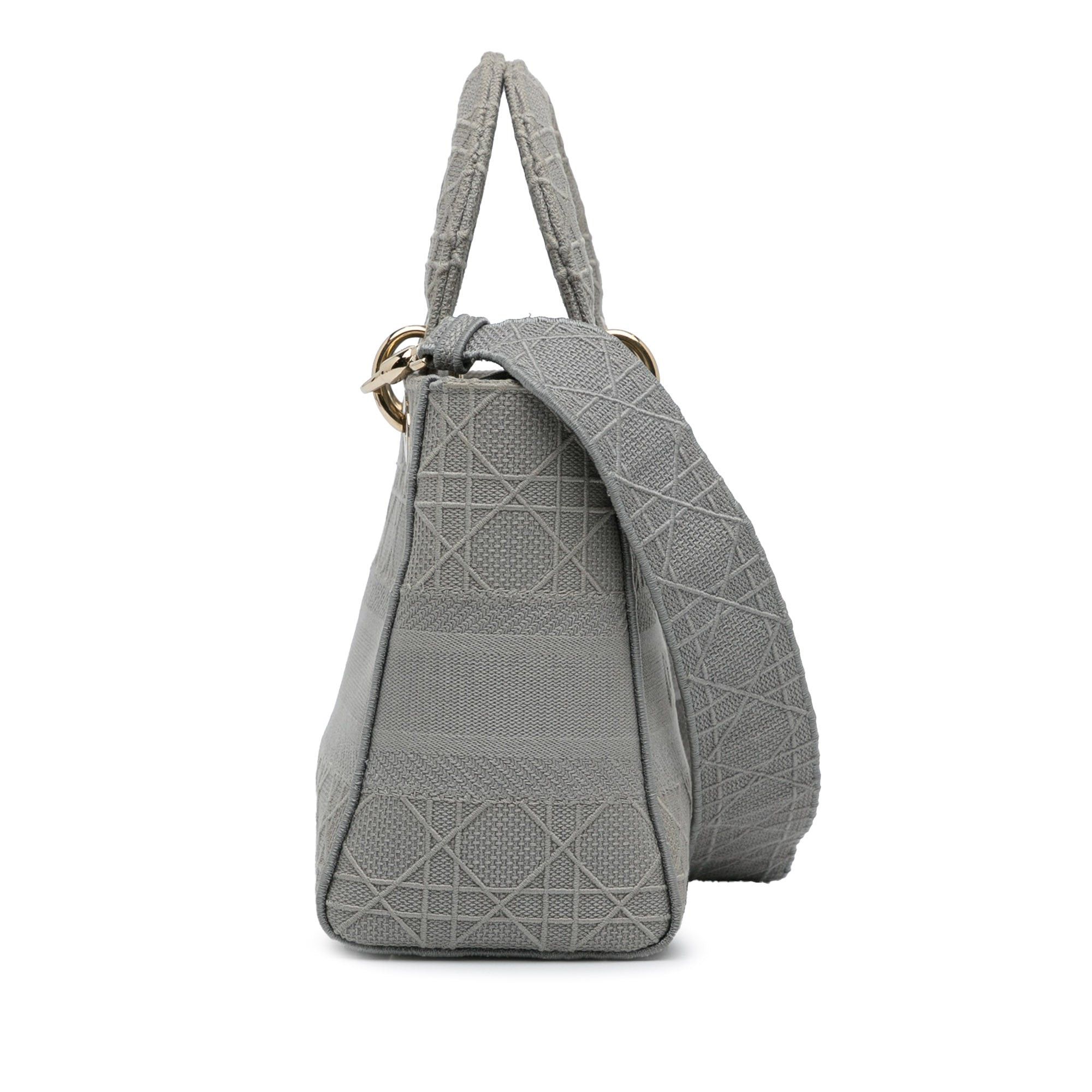 Dior Dior Medium Cannage Lady D-Lite Gray Size ONE SIZE - 3 Thumbnail