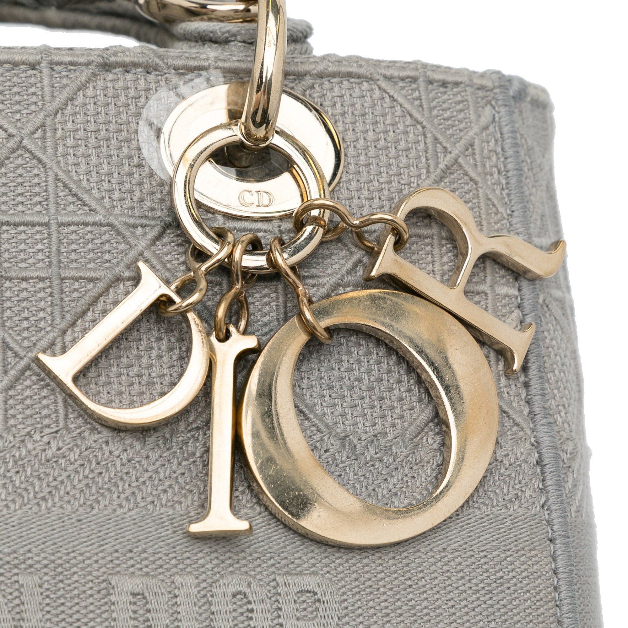 Dior Dior Medium Cannage Lady D-Lite Gray Size ONE SIZE - 9 Thumbnail