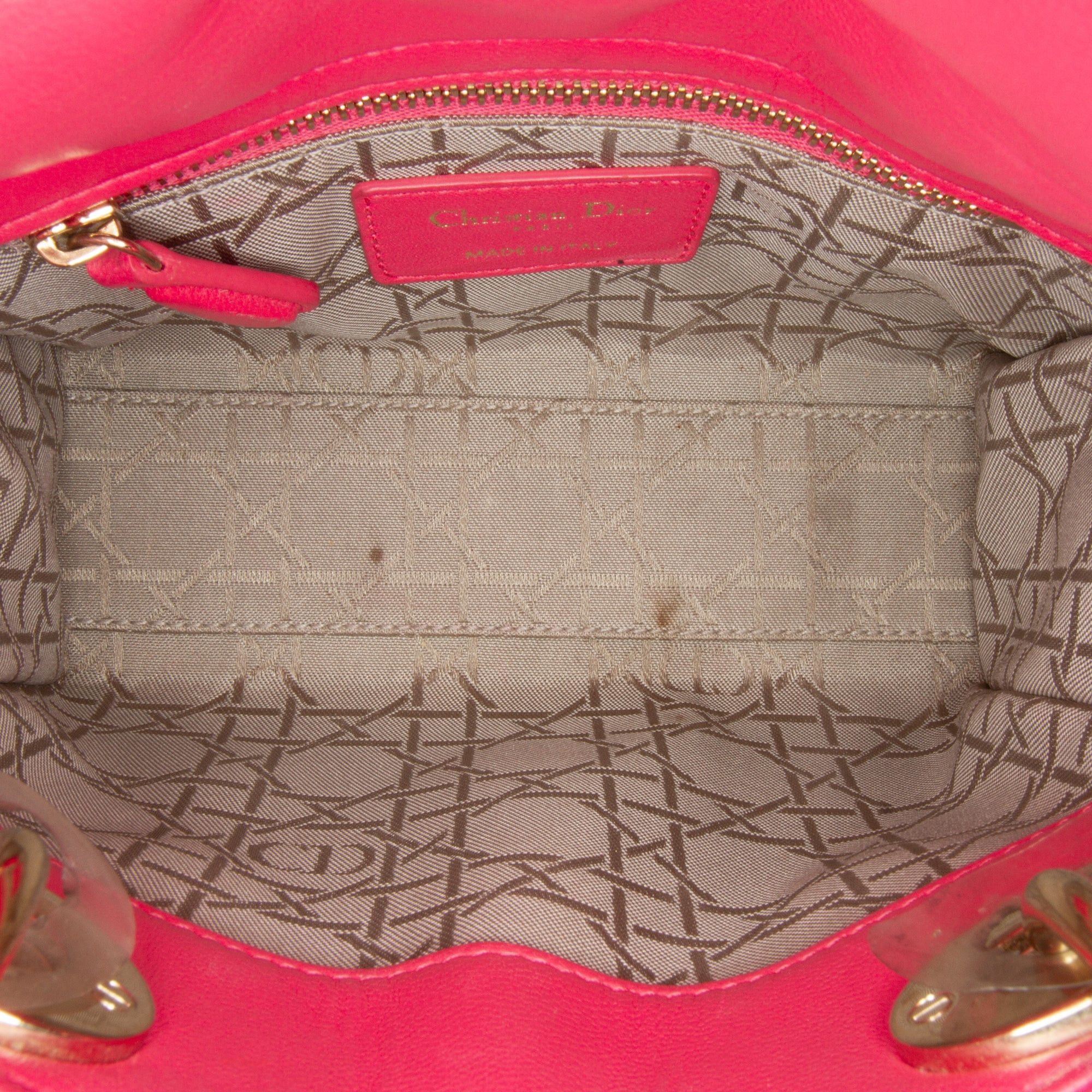 Dior Dior Mini Lambskin Cannage Lady Dior Pink Size ONE SIZE - 6 Thumbnail