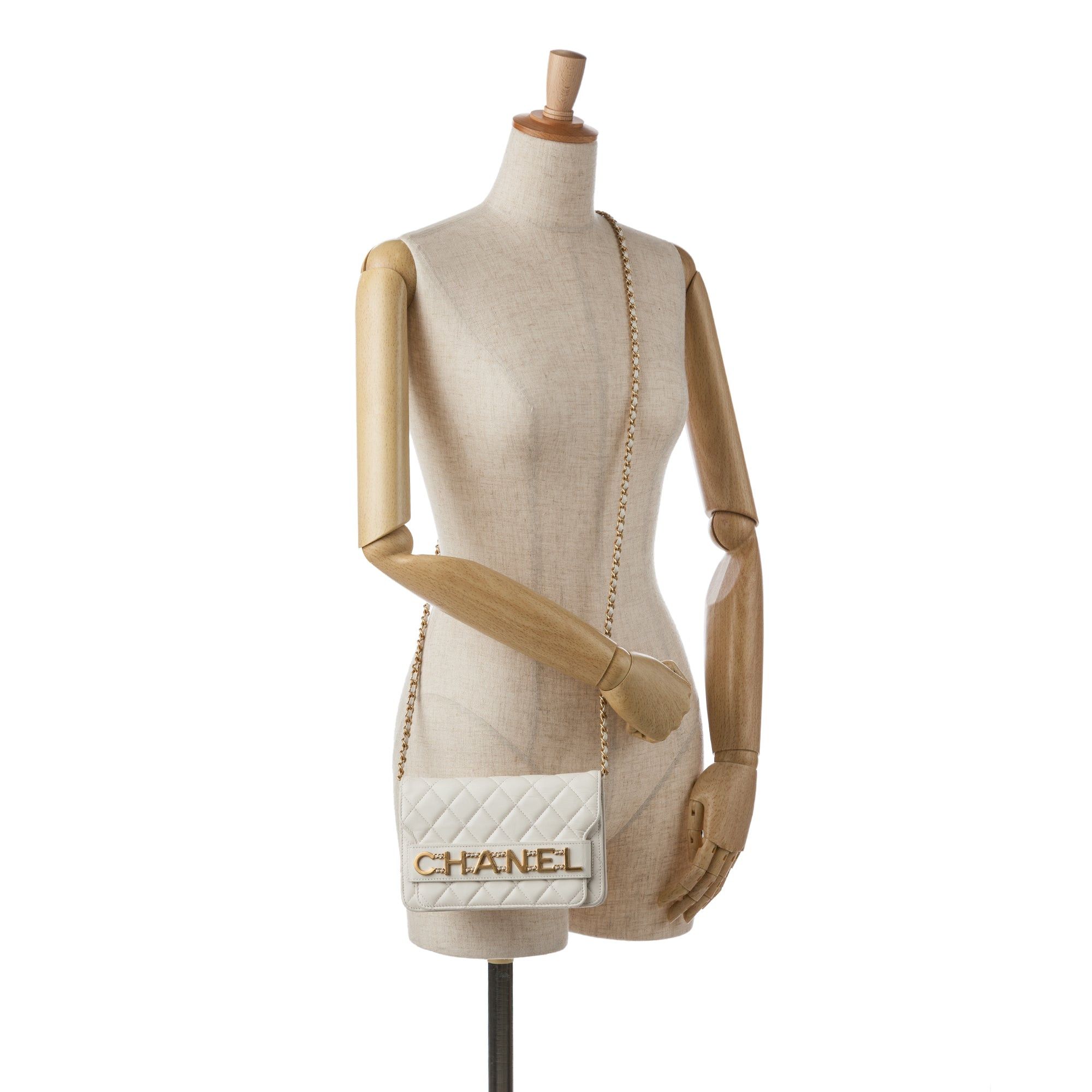 Chanel Chanel Enchained Flap Wallet on Chain White Size ONE SIZE - 10 Thumbnail