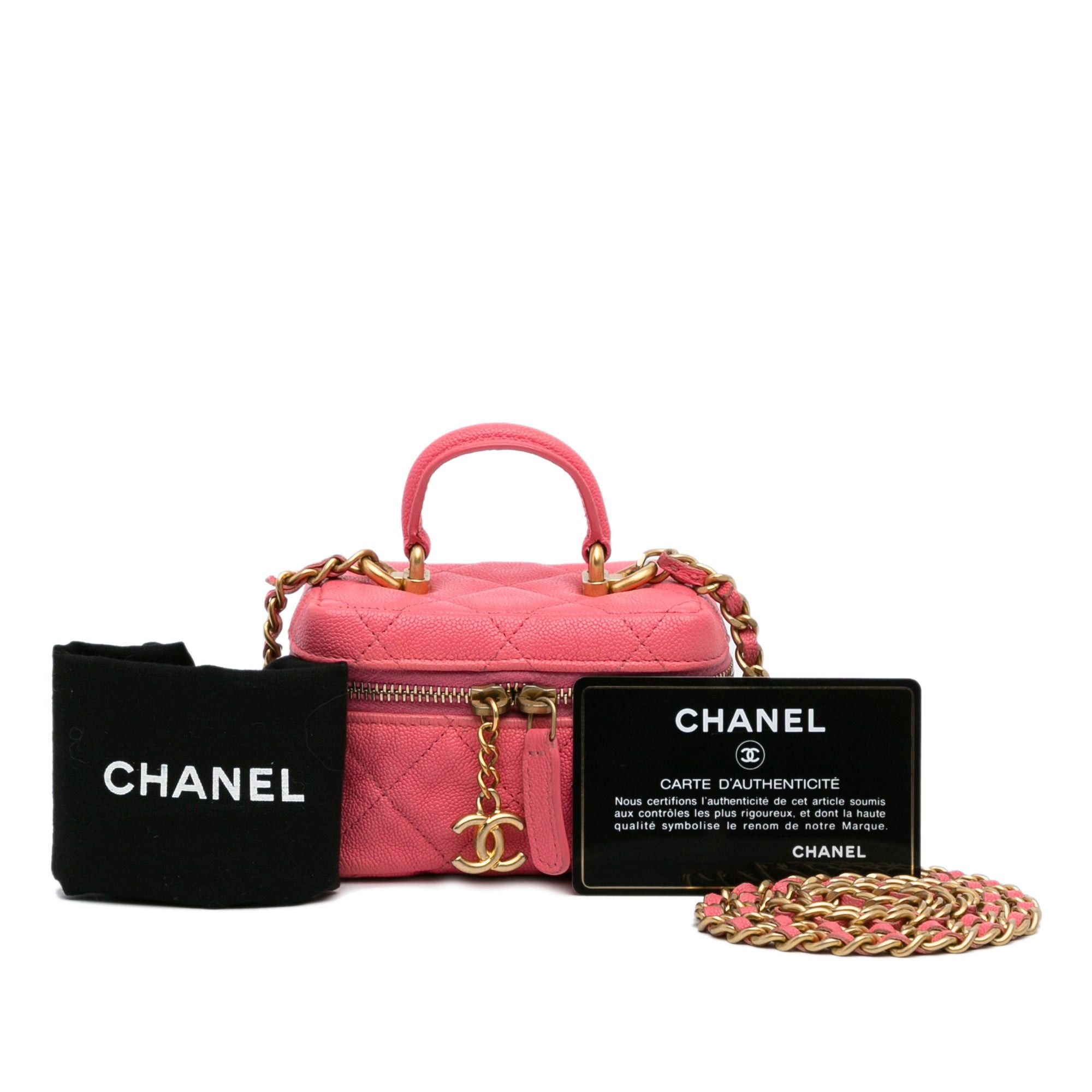 Chanel Chanel Micro Caviar Chain Vanity Bag Pink Size ONE SIZE - 11 Thumbnail