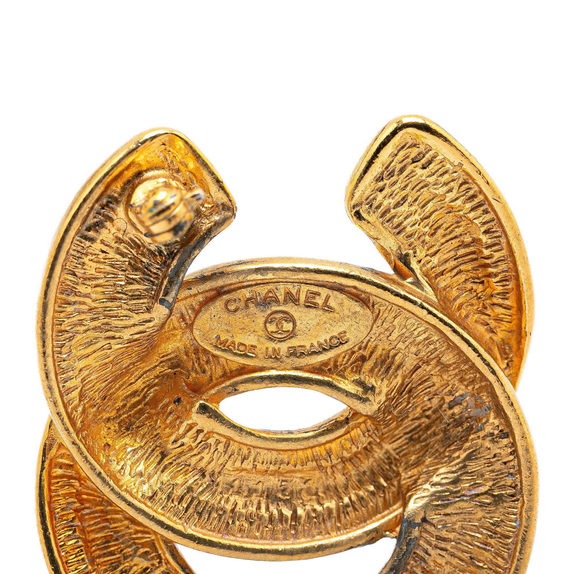 Chanel Chanel Gold Plated CC Quilted Brooch Gold Size ONE SIZE - 3 Thumbnail