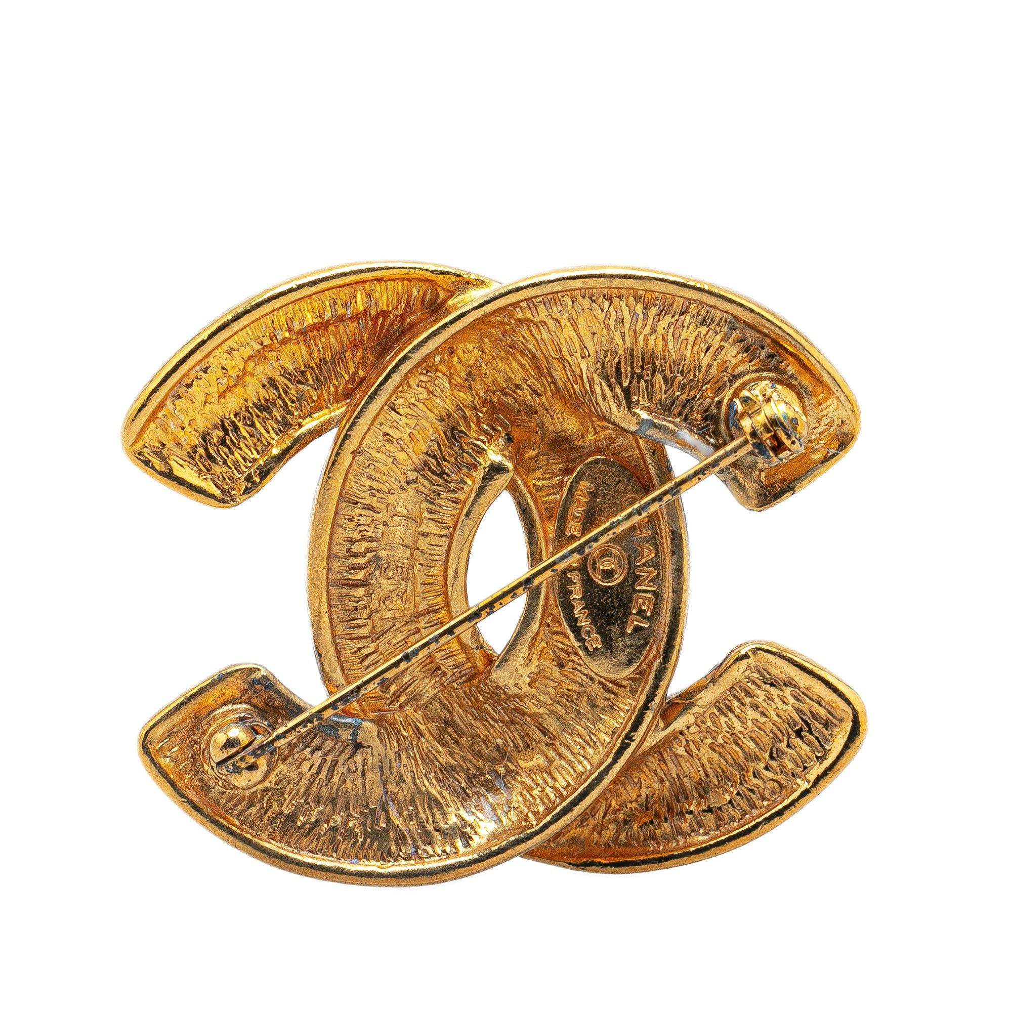 Chanel Chanel Gold Plated CC Quilted Brooch Gold Size ONE SIZE - 2 Thumbnail