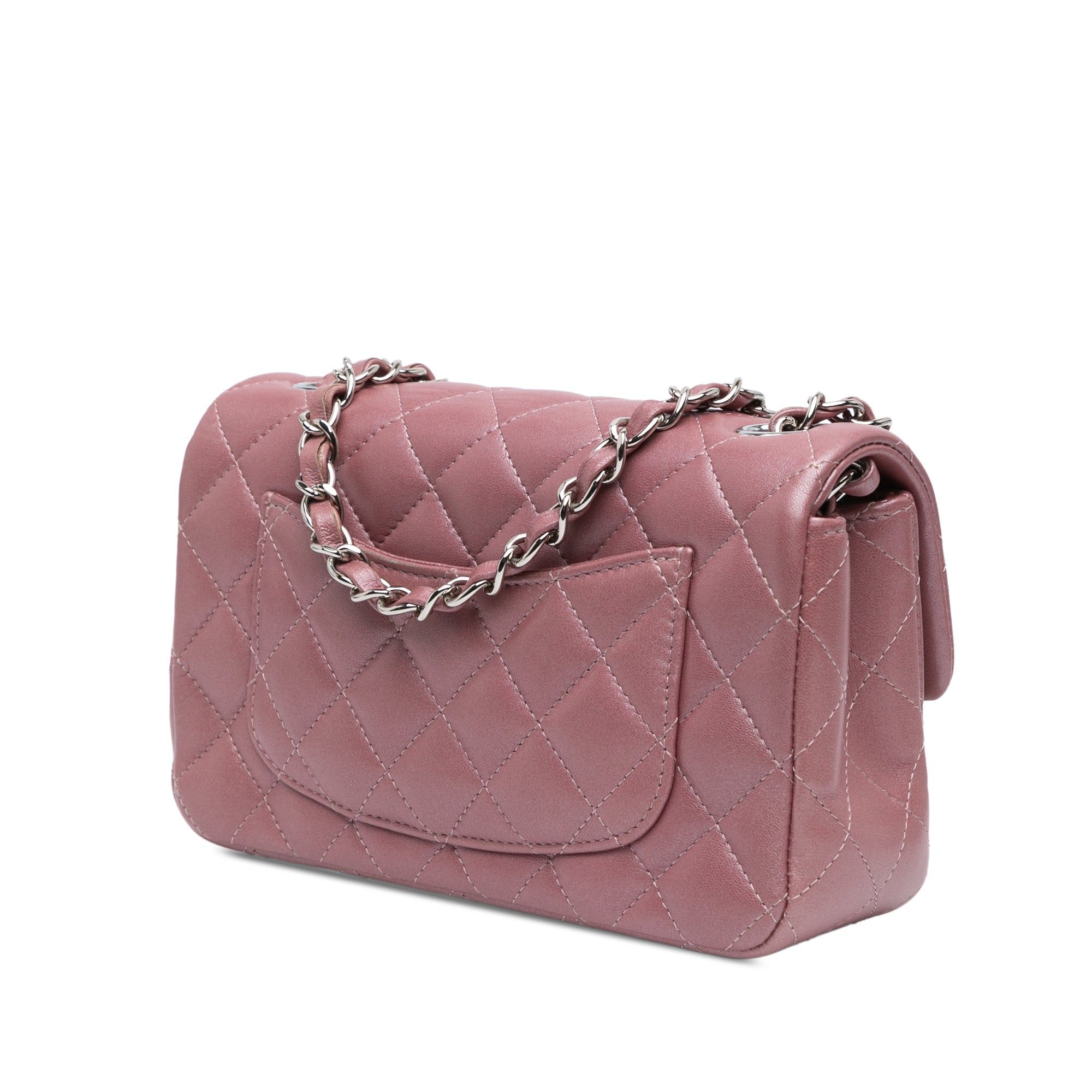 Chanel Chanel Mini Rectangular Classic Lambskin Single Flap Pink Size ONE SIZE - 2 Thumbnail