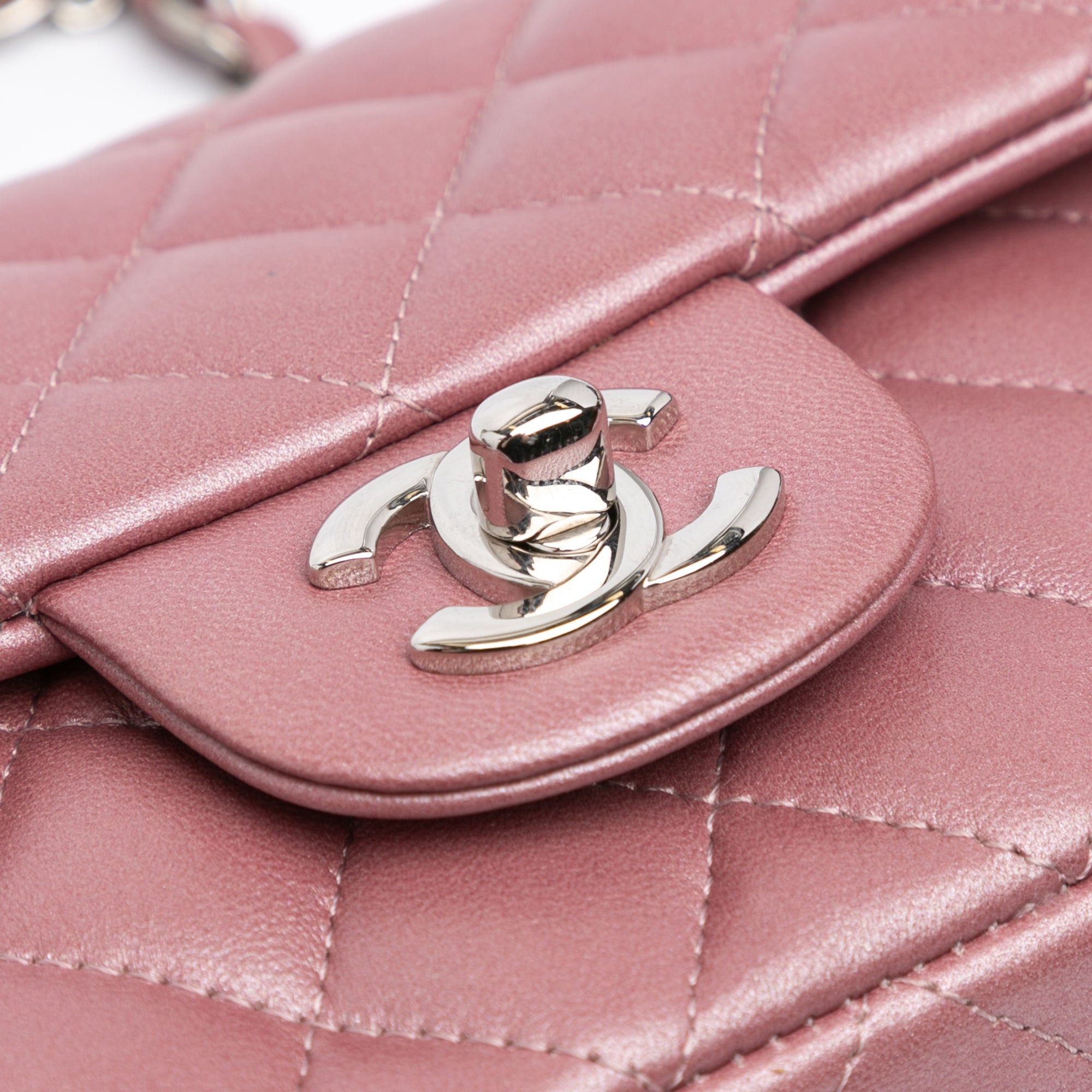Chanel Chanel Mini Rectangular Classic Lambskin Single Flap Pink Size ONE SIZE - 8 Thumbnail