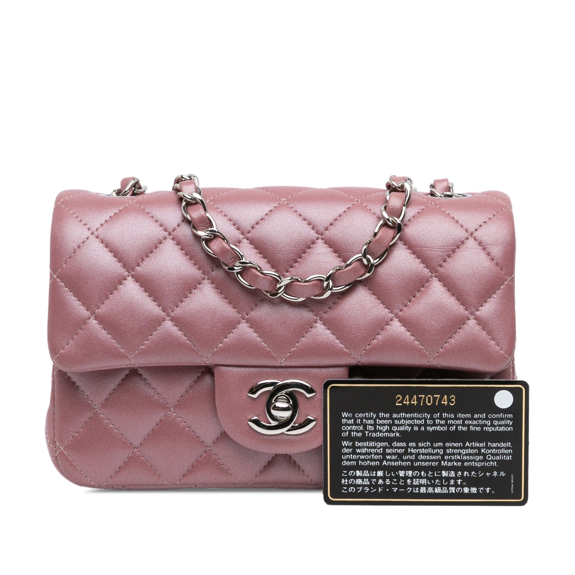 Chanel Chanel Mini Rectangular Classic Lambskin Single Flap Pink Size ONE SIZE - 10 Thumbnail