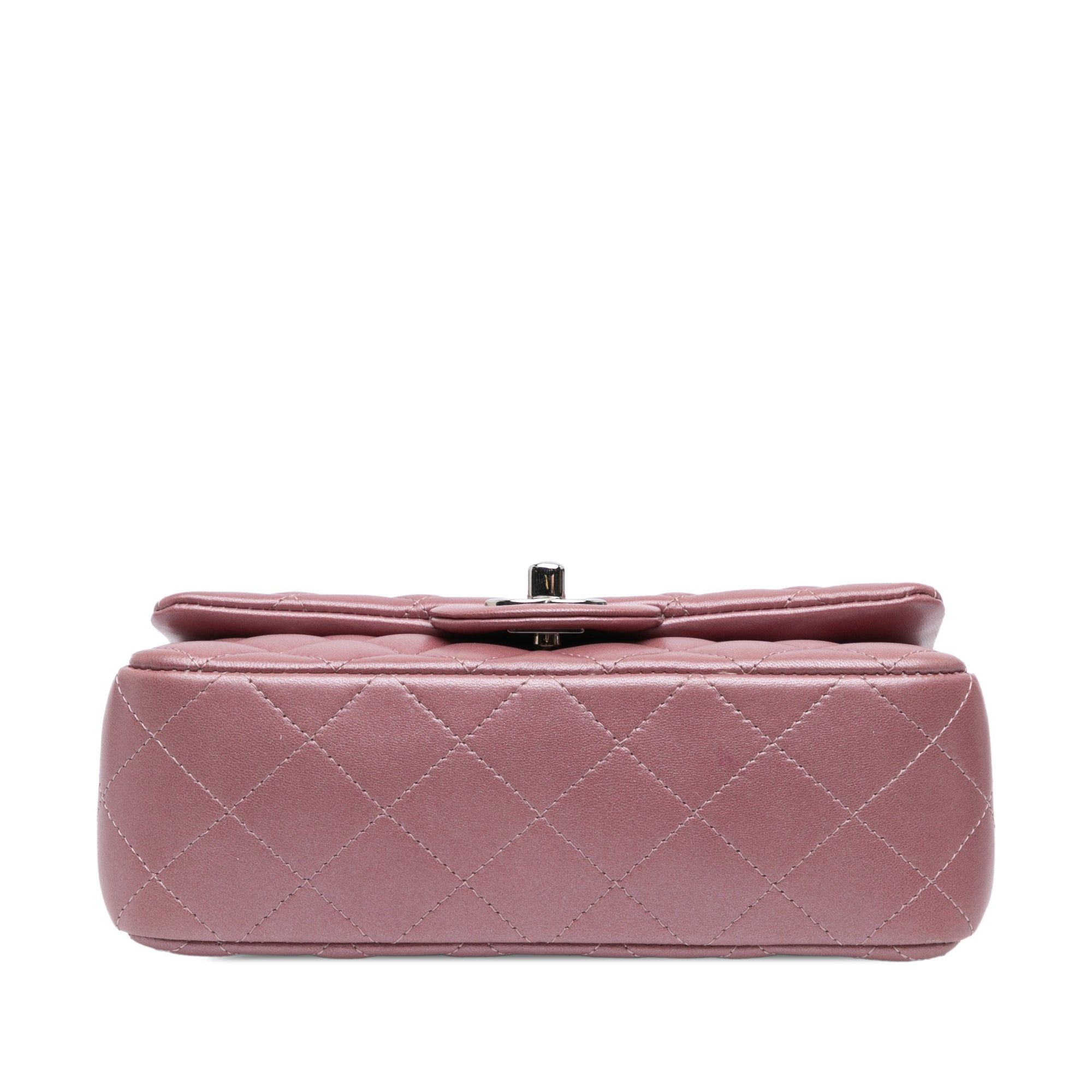 Chanel Chanel Mini Rectangular Classic Lambskin Single Flap Pink Size ONE SIZE - 3 Thumbnail