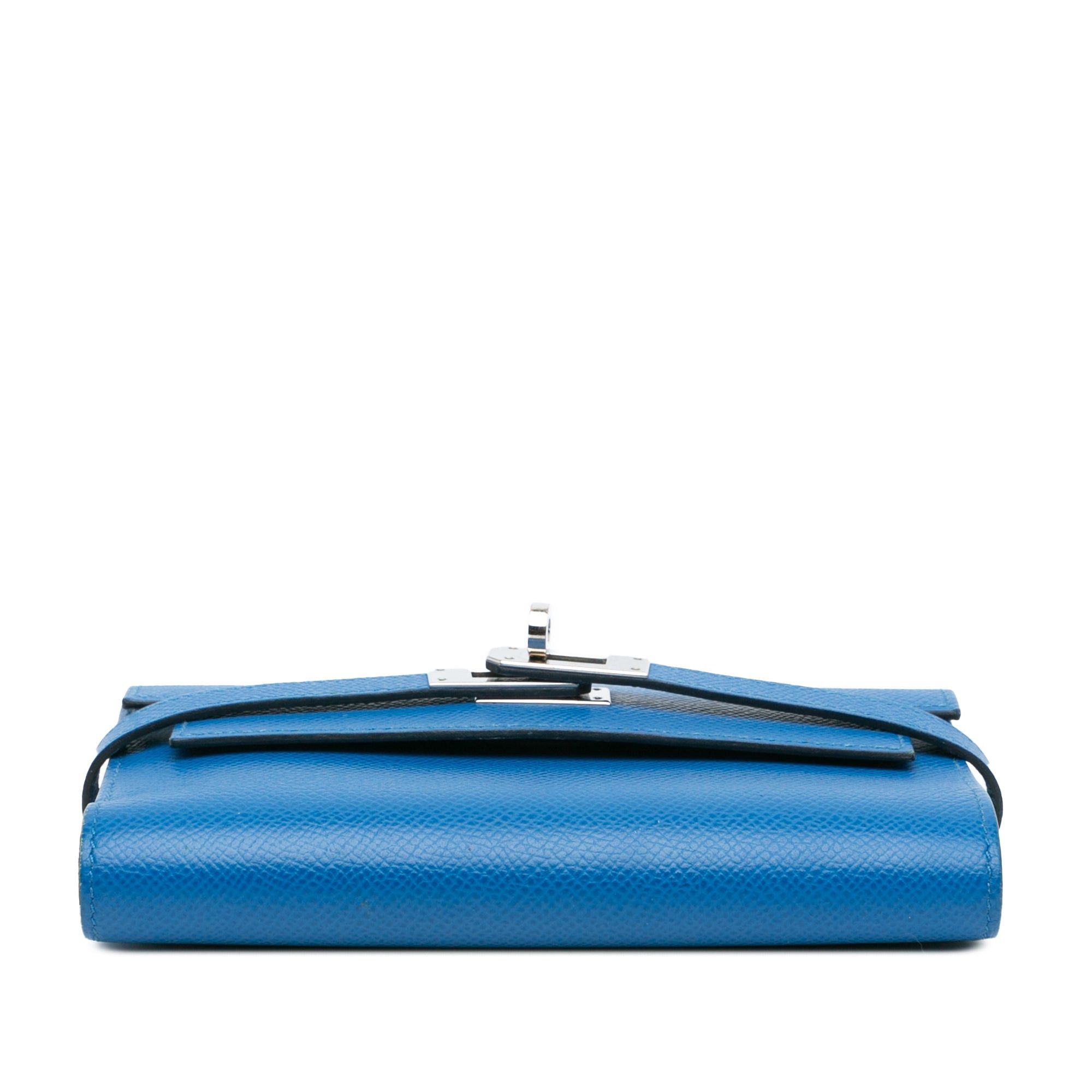 Hermes Hermès Medium Epsom Kelly Depliant Wallet Blue Size ONE SIZE - 3 Thumbnail