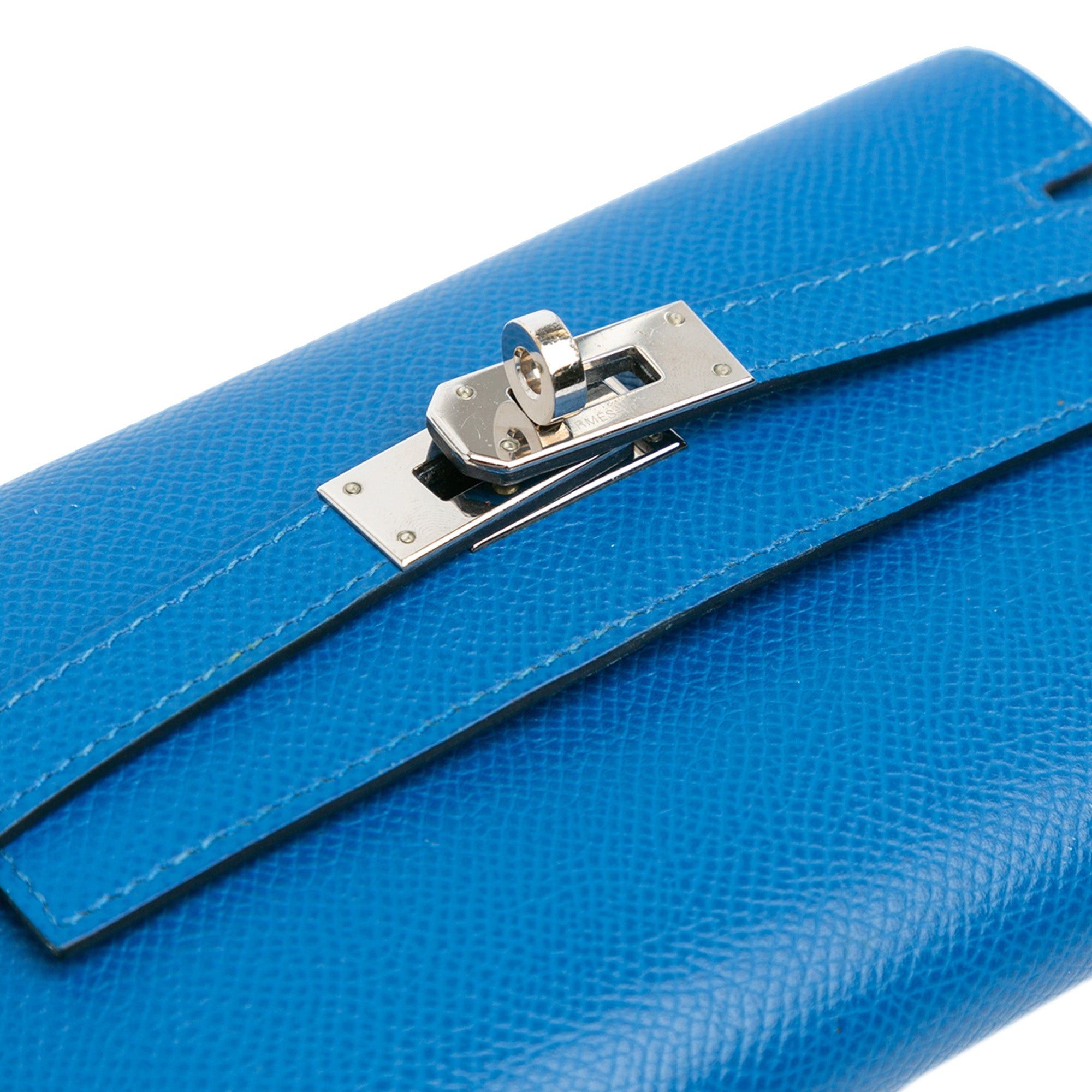 Hermes Hermès Medium Epsom Kelly Depliant Wallet Blue Size ONE SIZE - 7 Thumbnail