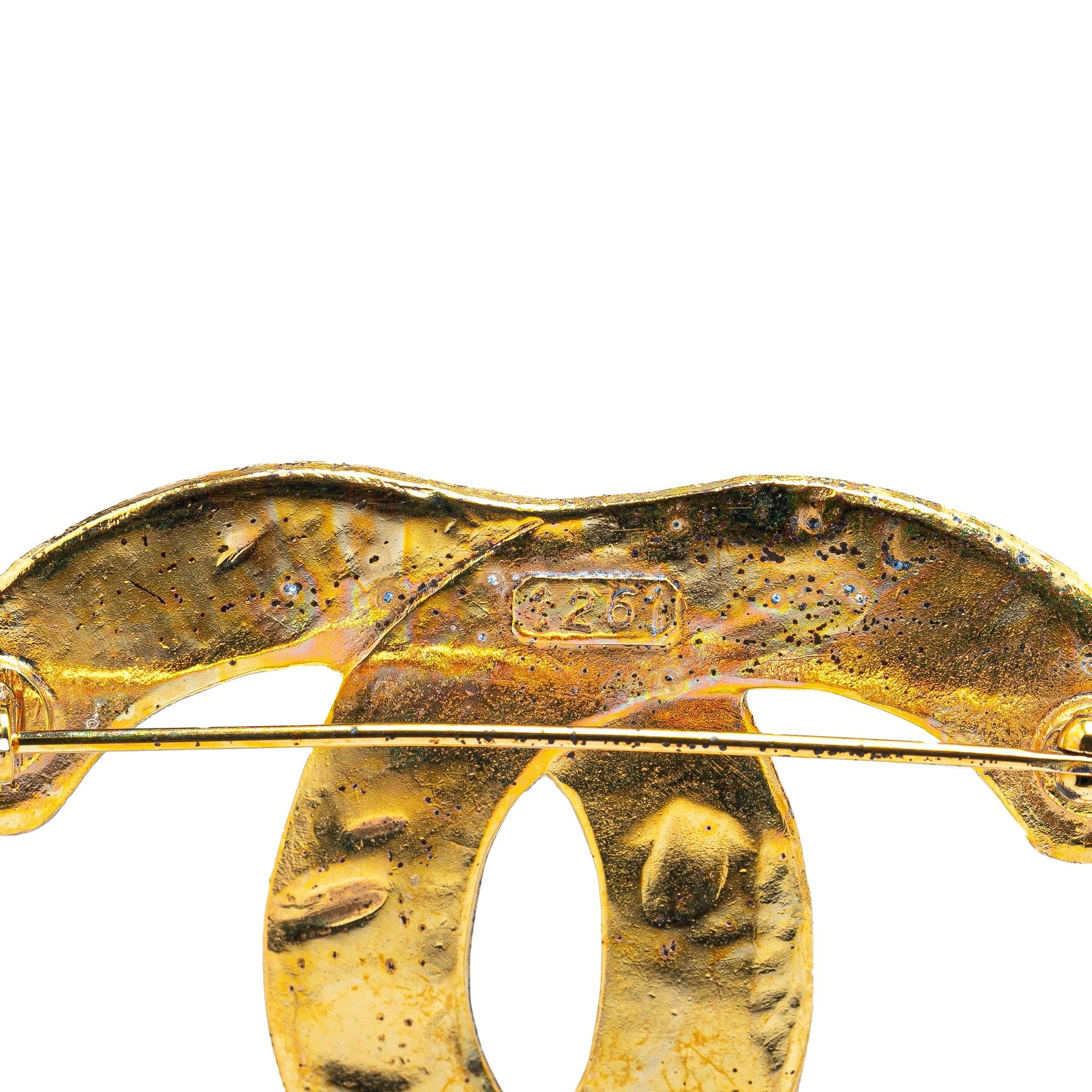Chanel Chanel Gold Plated CC Brooch Gold Size ONE SIZE - 3 Thumbnail