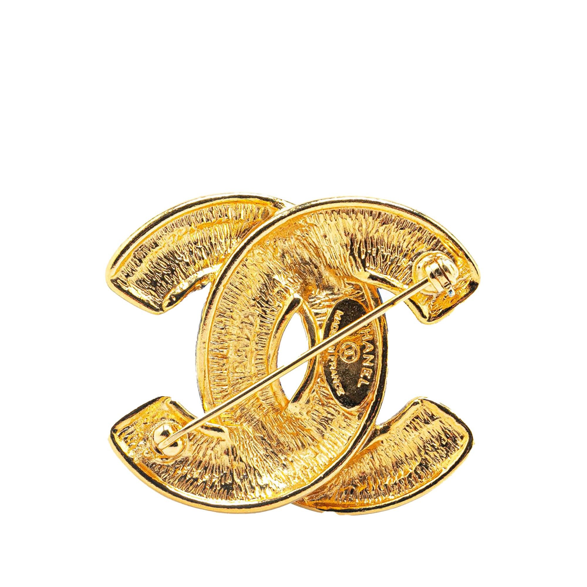 Chanel Chanel Gold Plated CC Quilted Brooch Gold Size ONE SIZE - 2 Thumbnail