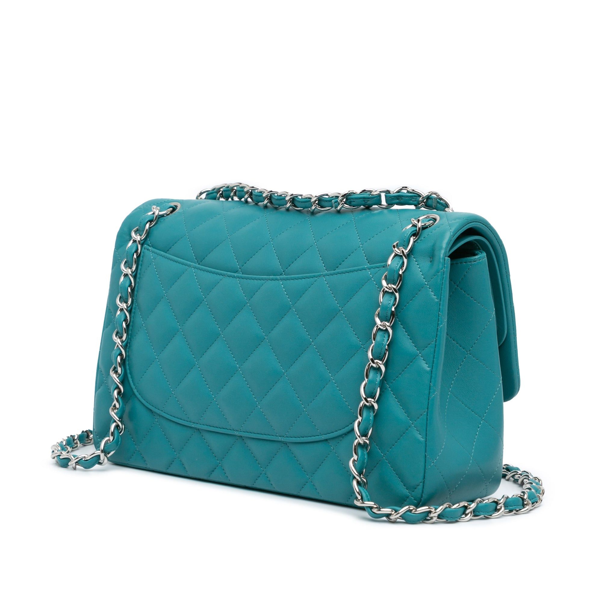 Chanel Chanel Jumbo Classic Lambskin Double Flap Blue Size ONE SIZE - 2 Thumbnail