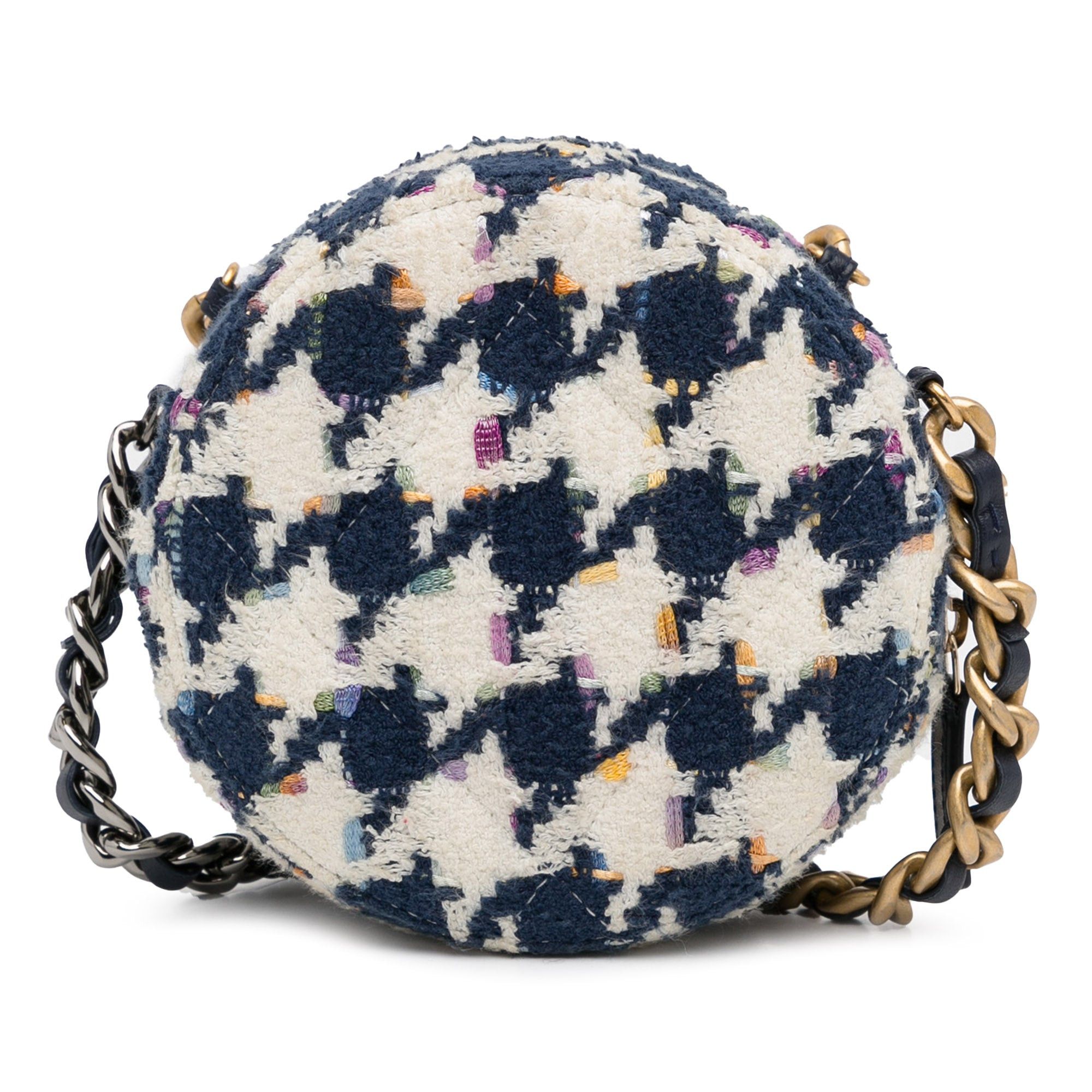 Chanel Chanel Tweed 19 Round Clutch with Chain White Size ONE SIZE - 4 Thumbnail