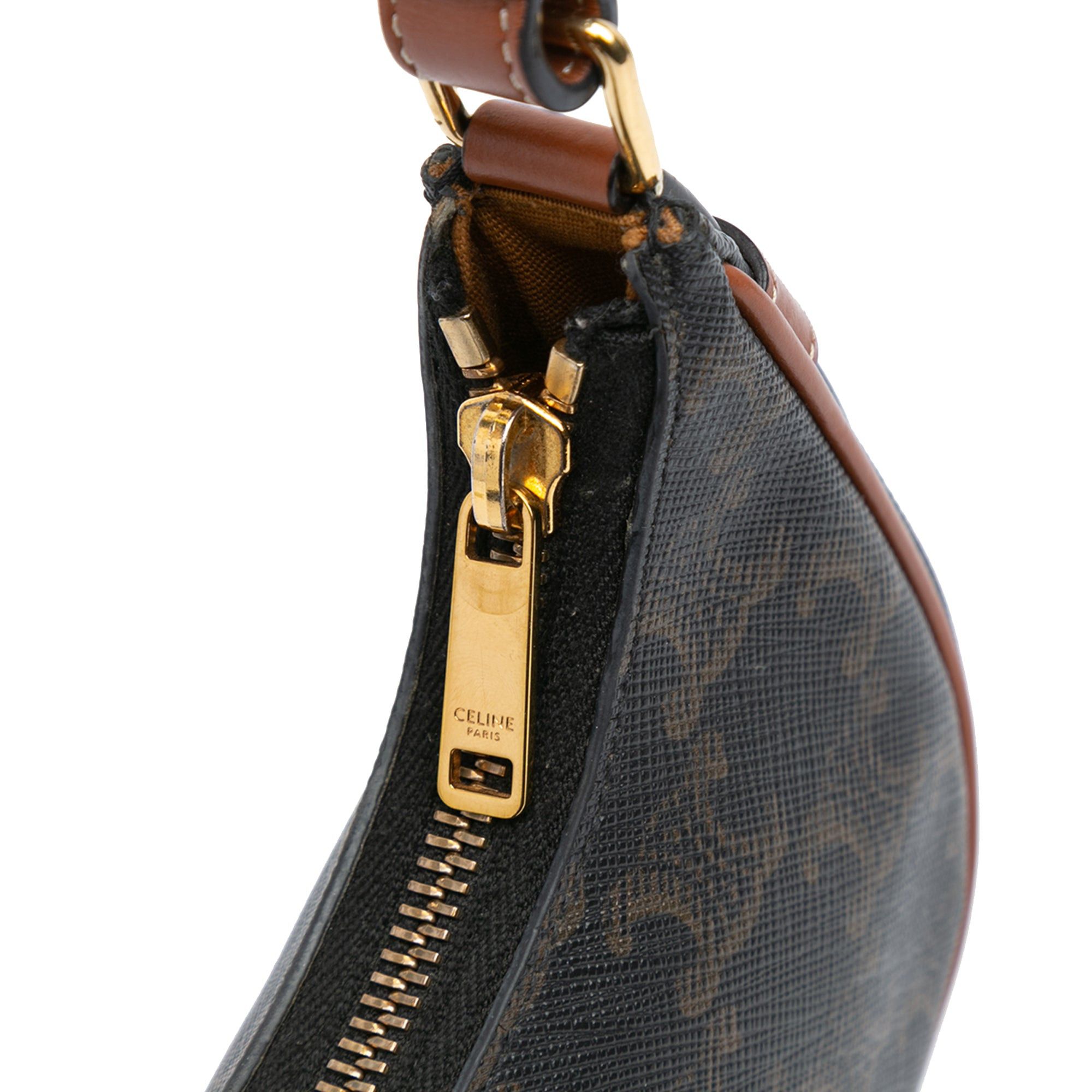 Celine Celine Mini Triomphe Coated Canvas Ava Shoulder Bag Brown Size ONE SIZE - 6 Thumbnail