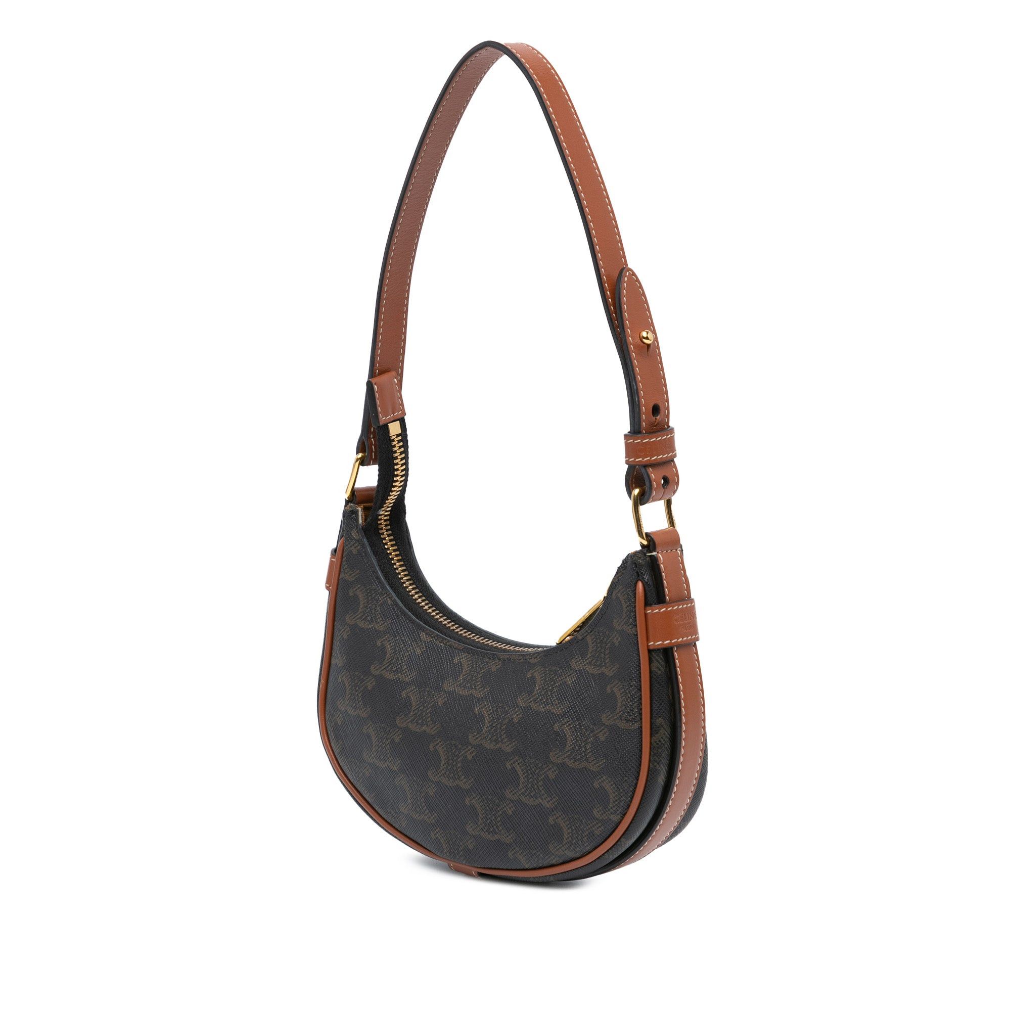 Celine Celine Mini Triomphe Coated Canvas Ava Shoulder Bag Brown Size ONE SIZE - 2 Thumbnail