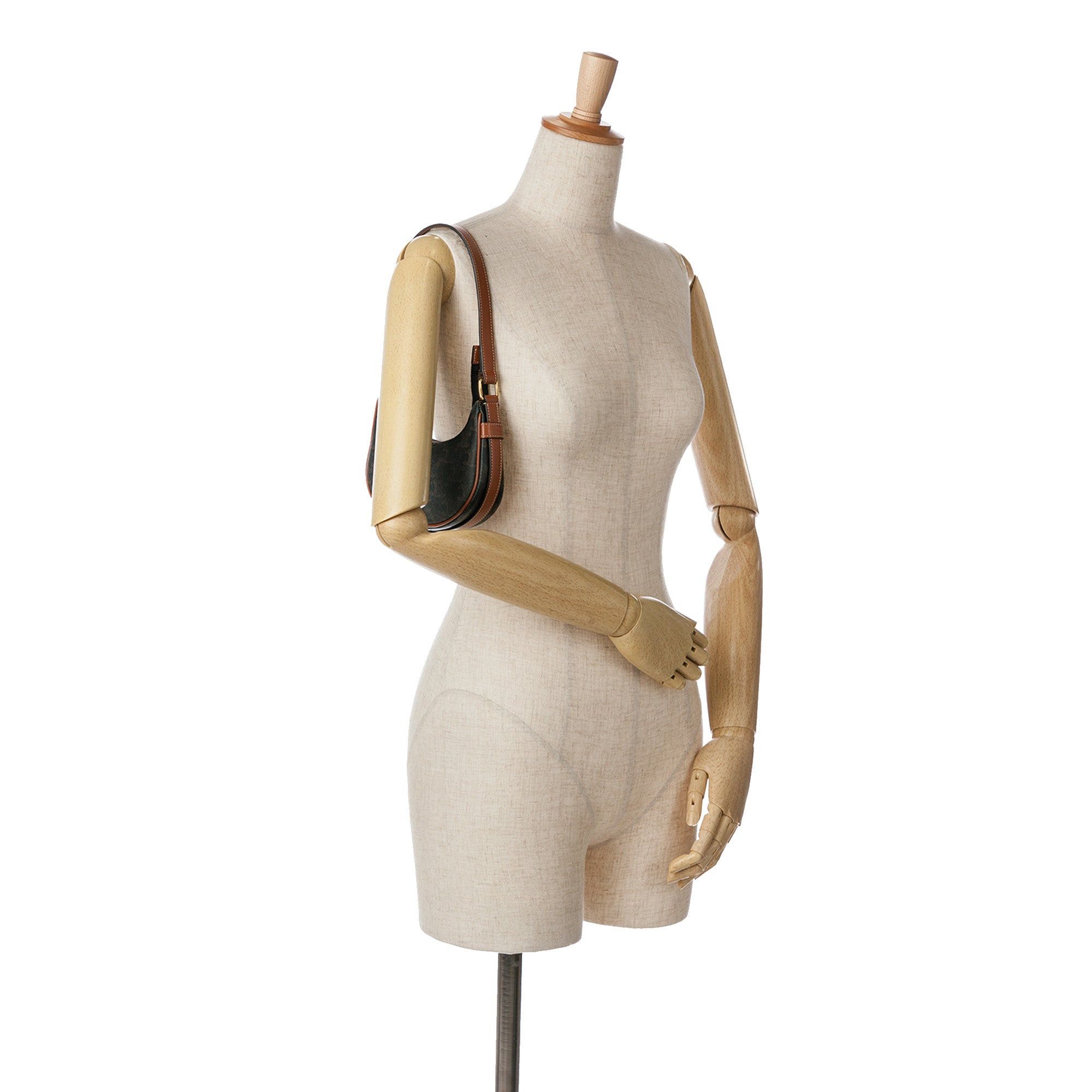 Celine Celine Mini Triomphe Coated Canvas Ava Shoulder Bag Brown Size ONE SIZE - 7 Thumbnail