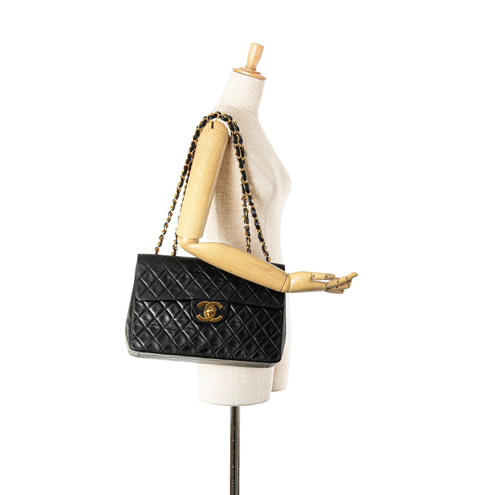 Chanel Chanel Maxi XL Classic Lambskin Single Flap Black Size ONE SIZE - 13 Thumbnail