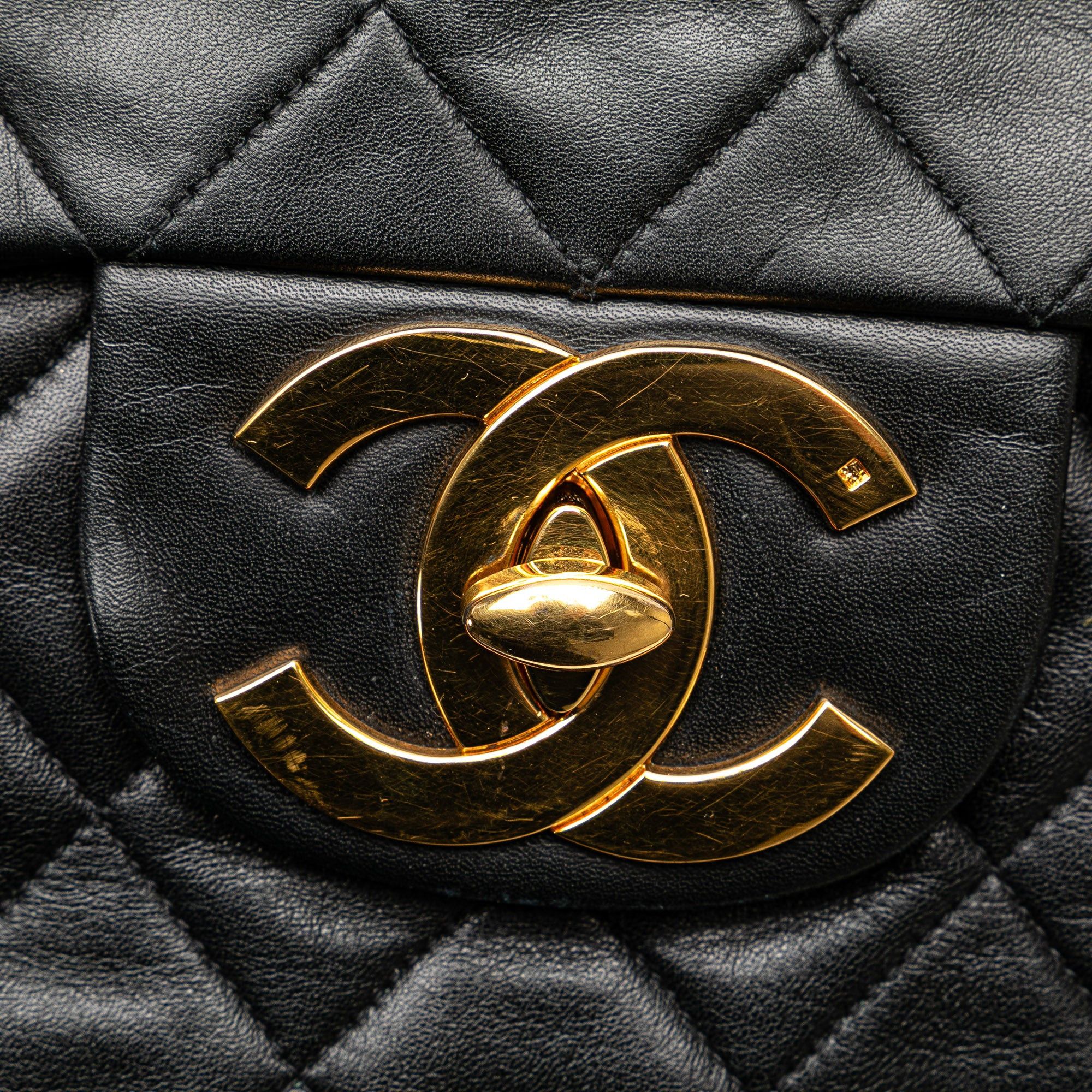 Chanel Chanel Maxi XL Classic Lambskin Single Flap Black Size ONE SIZE - 10 Thumbnail