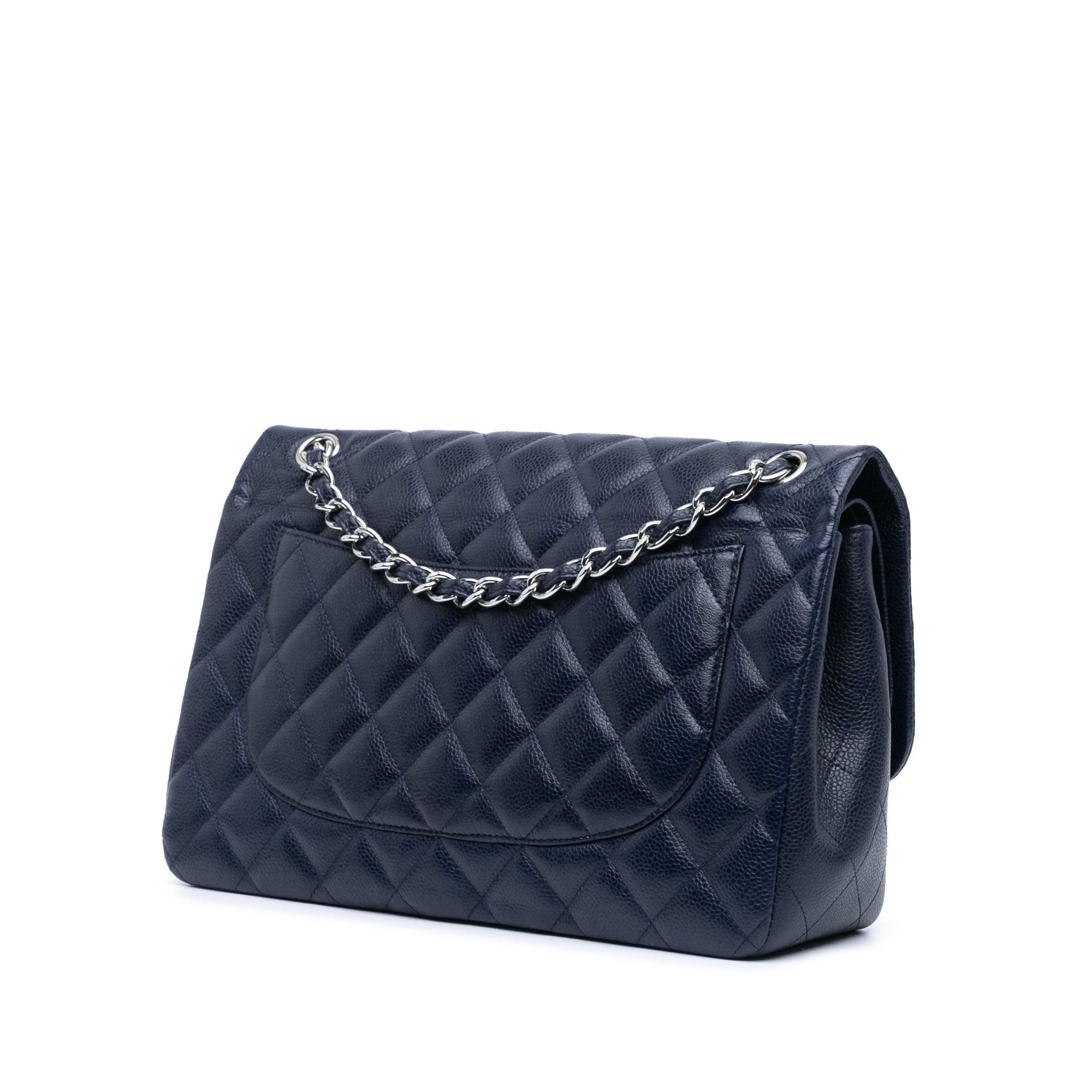 Chanel Chanel Jumbo Classic Caviar Double Flap Blue Size ONE SIZE - 2 Thumbnail