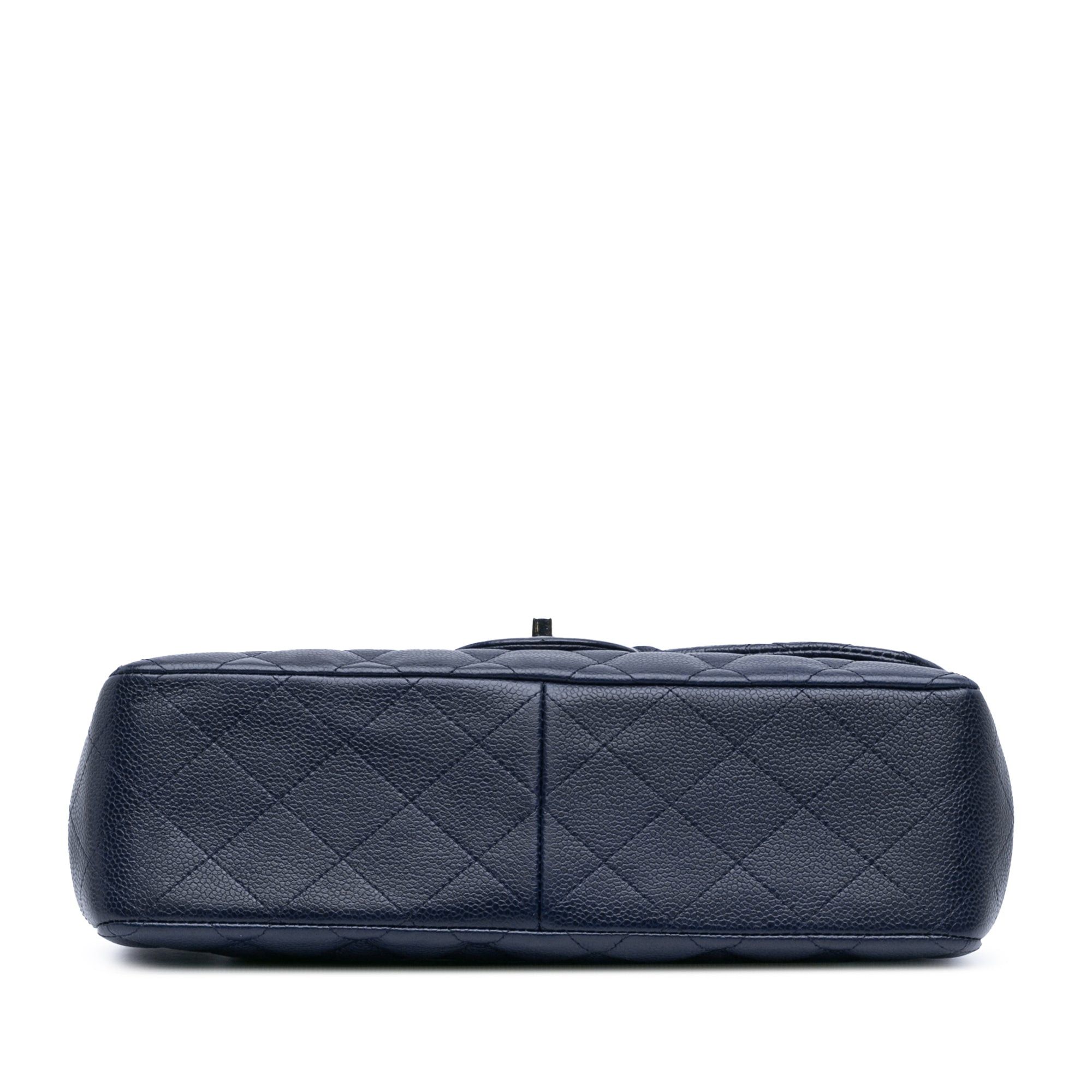 Chanel Chanel Jumbo Classic Caviar Double Flap Blue Size ONE SIZE - 3 Thumbnail