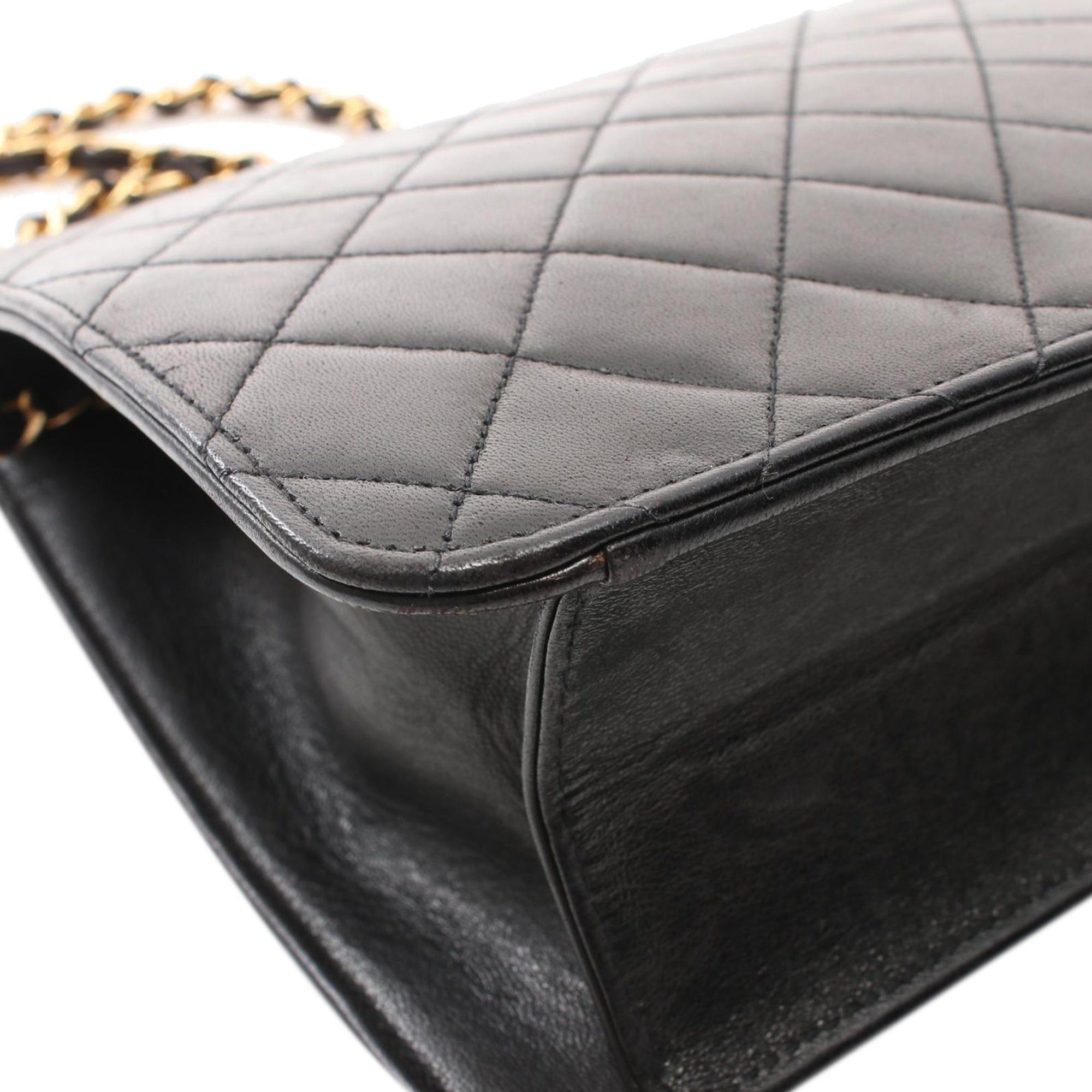 Chanel Chanel CC Quilted Lambskin Single Flap Black Size ONE SIZE - 10 Thumbnail