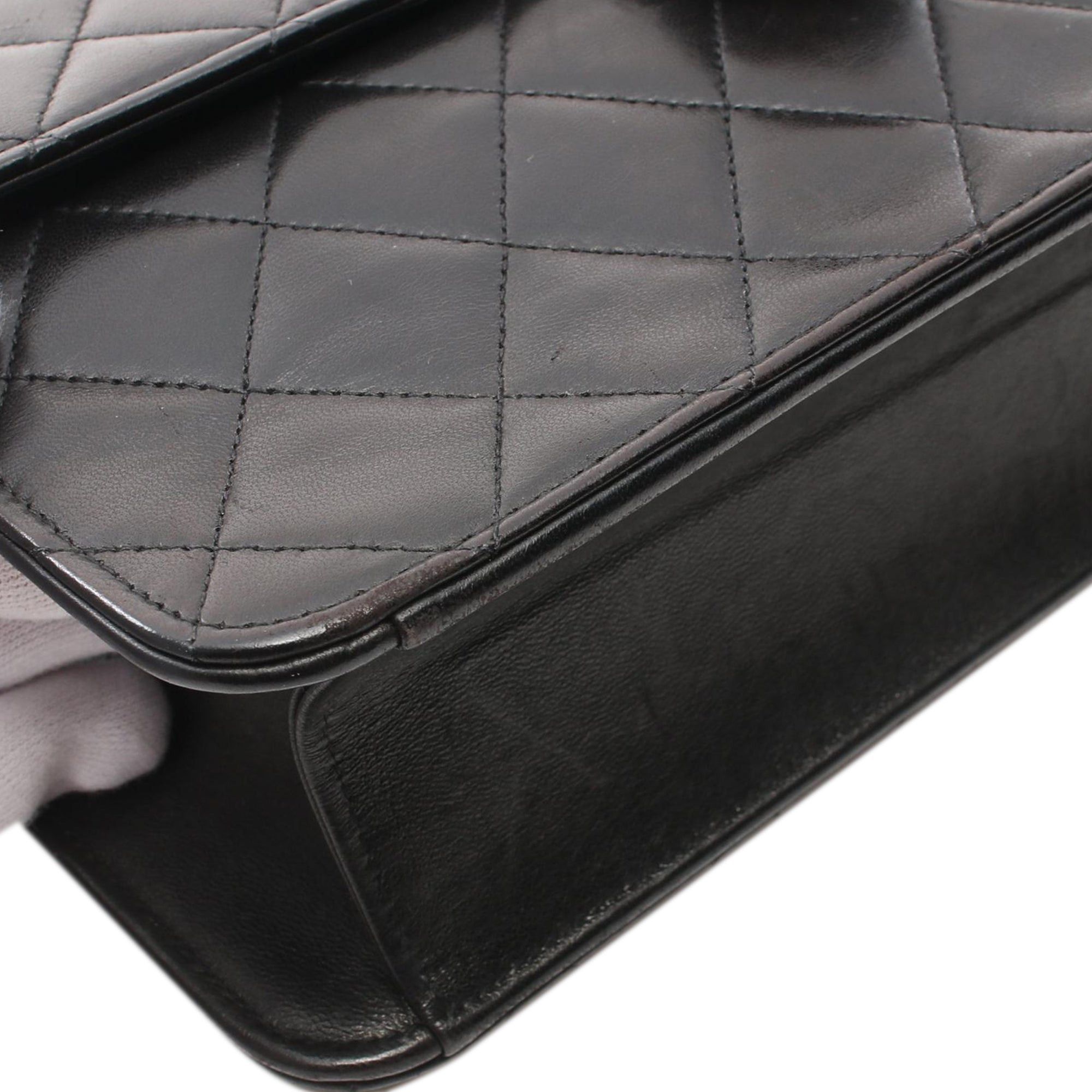 Chanel Chanel CC Quilted Lambskin Single Flap Black Size ONE SIZE - 11 Thumbnail