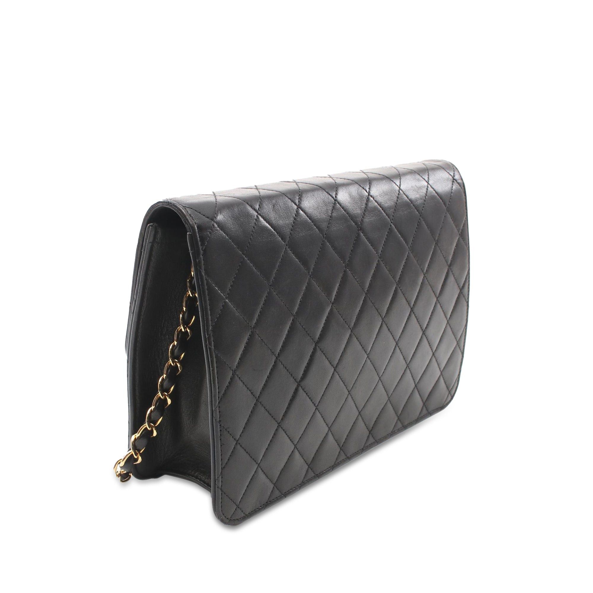 Chanel Chanel CC Quilted Lambskin Single Flap Black Size ONE SIZE - 2 Thumbnail