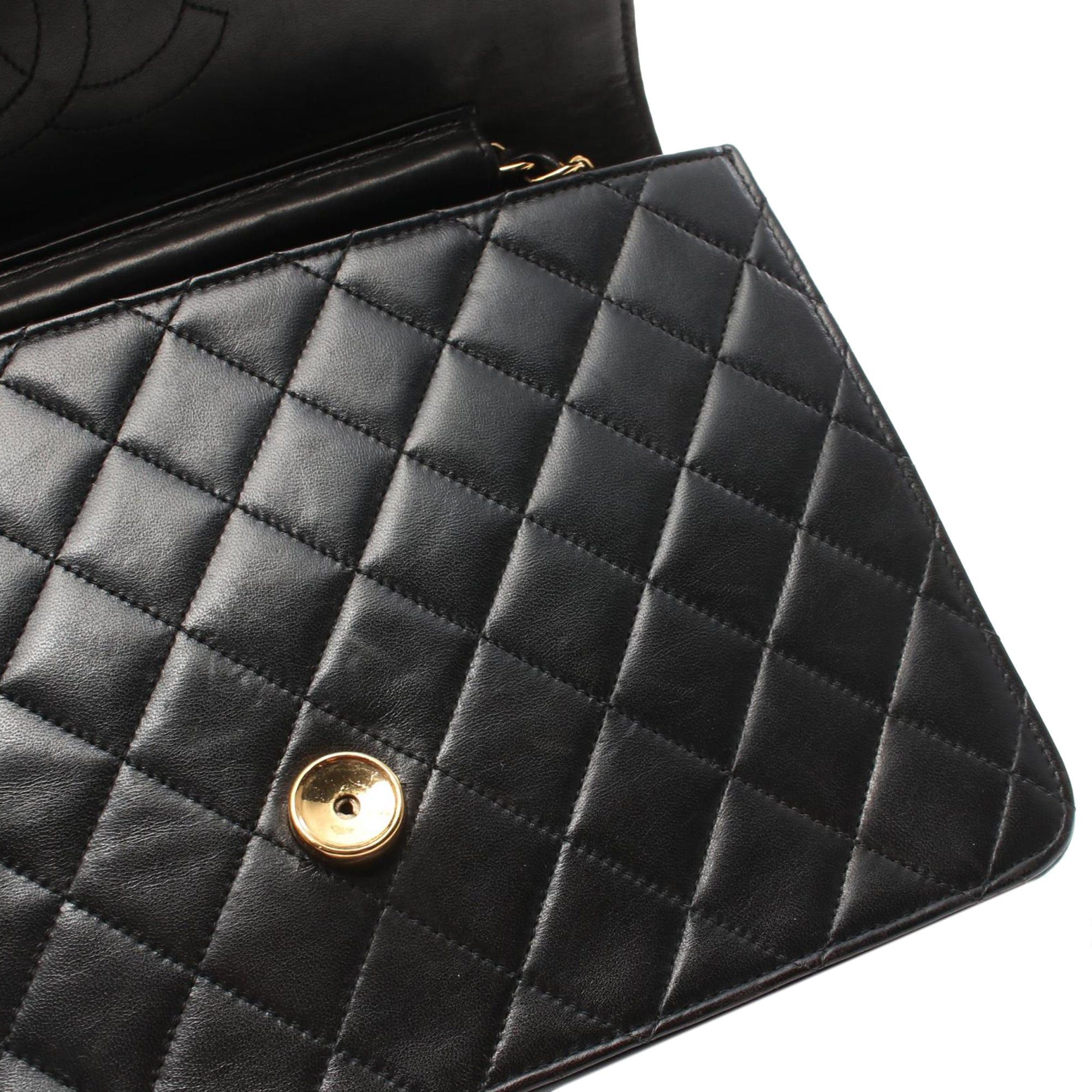 Chanel Chanel CC Quilted Lambskin Single Flap Black Size ONE SIZE - 8 Thumbnail