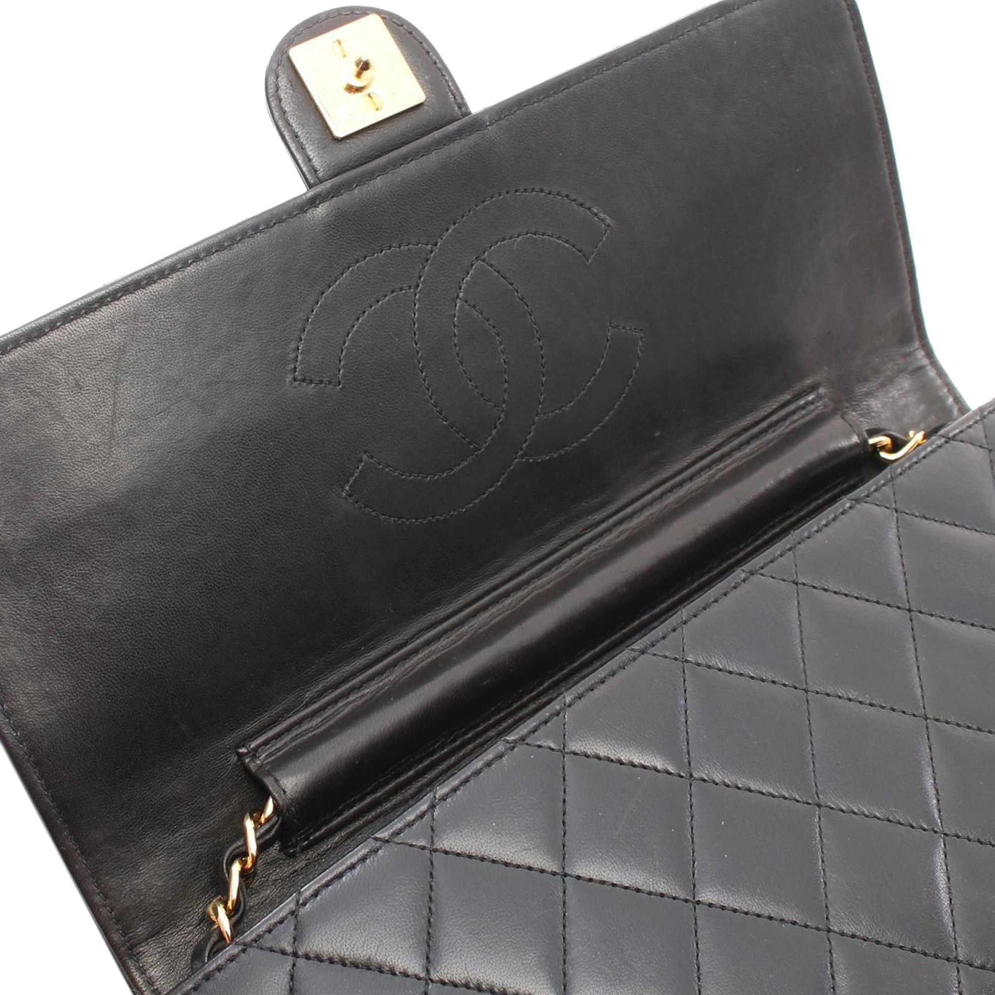 Chanel Chanel CC Quilted Lambskin Single Flap Black Size ONE SIZE - 7 Thumbnail