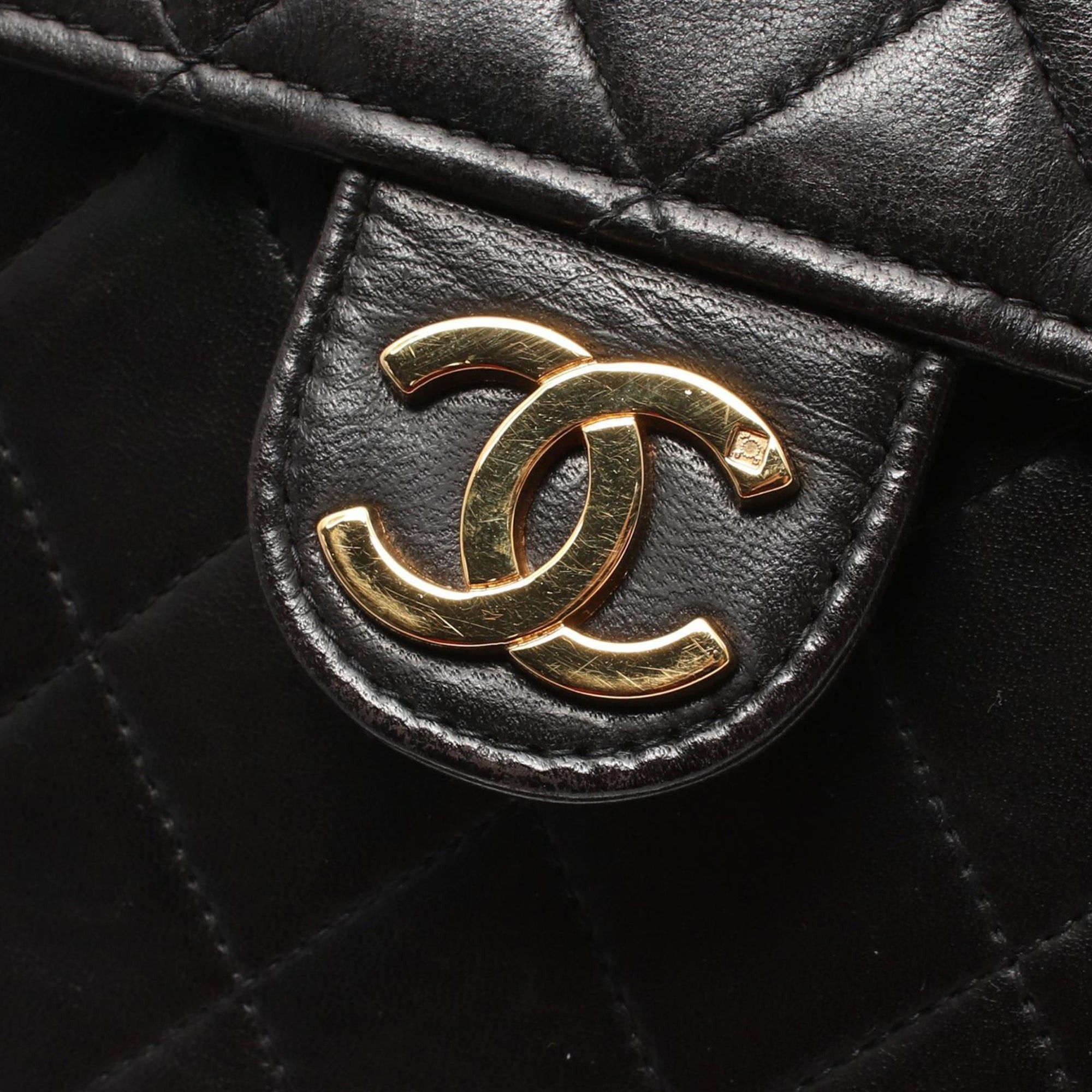 Chanel Chanel CC Quilted Lambskin Single Flap Black Size ONE SIZE - 6 Thumbnail