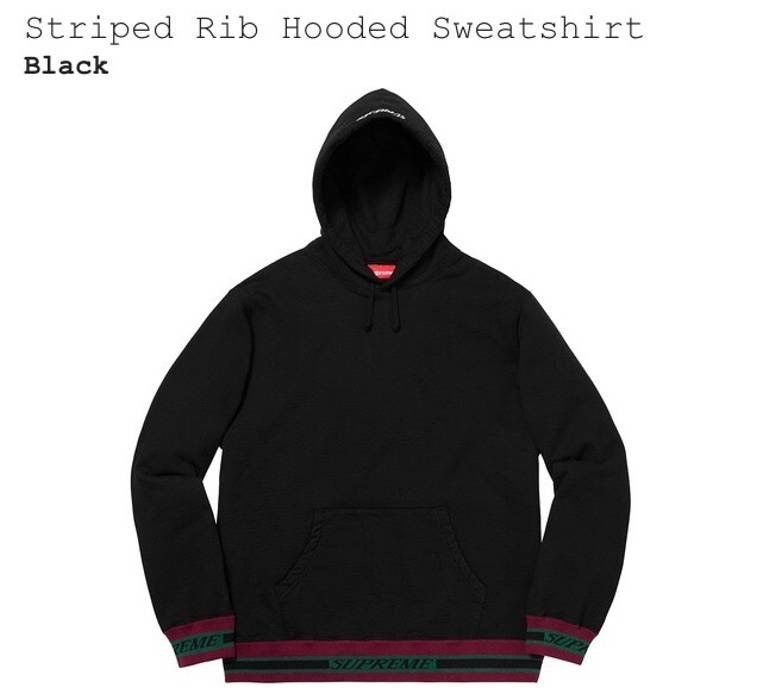 Supreme Striped Rib Hooded Sweatshirt | Grailed