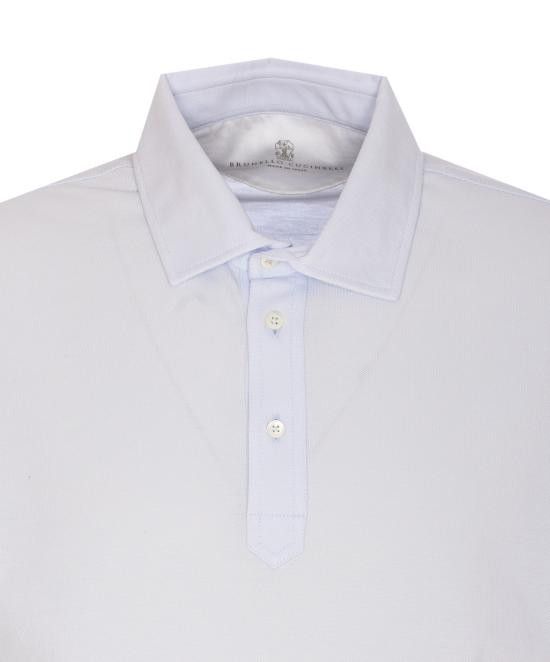 Brunello Cucinelli BRUNELLO CUCINELLI Men Polo Shirts ME8543936 C2387 Blue Size US XS / EU 42 / 0 - 4 Thumbnail
