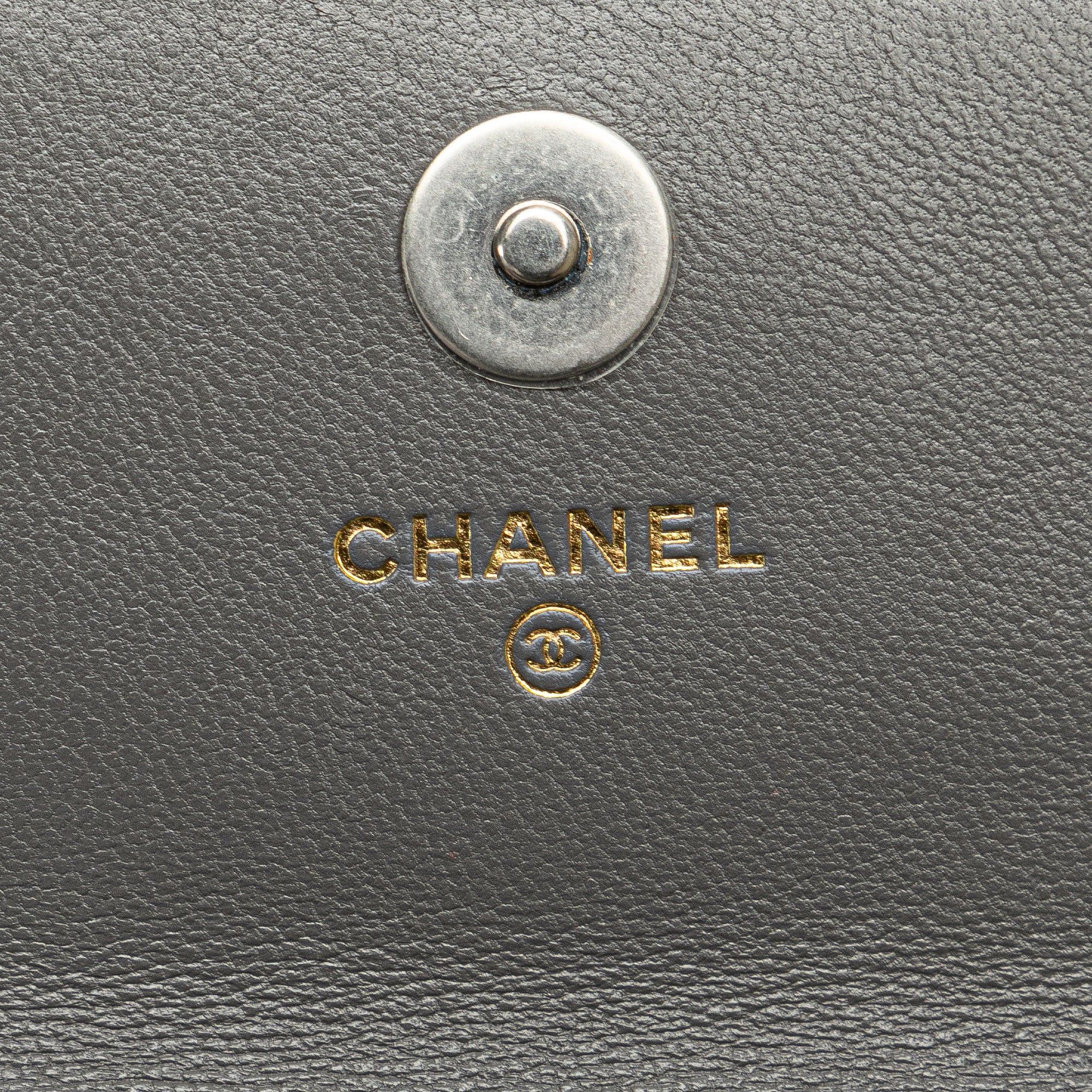 Chanel Chanel Lambskin 19 Flap Coin Purse With Chain Gray Size ONE SIZE - 5 Thumbnail
